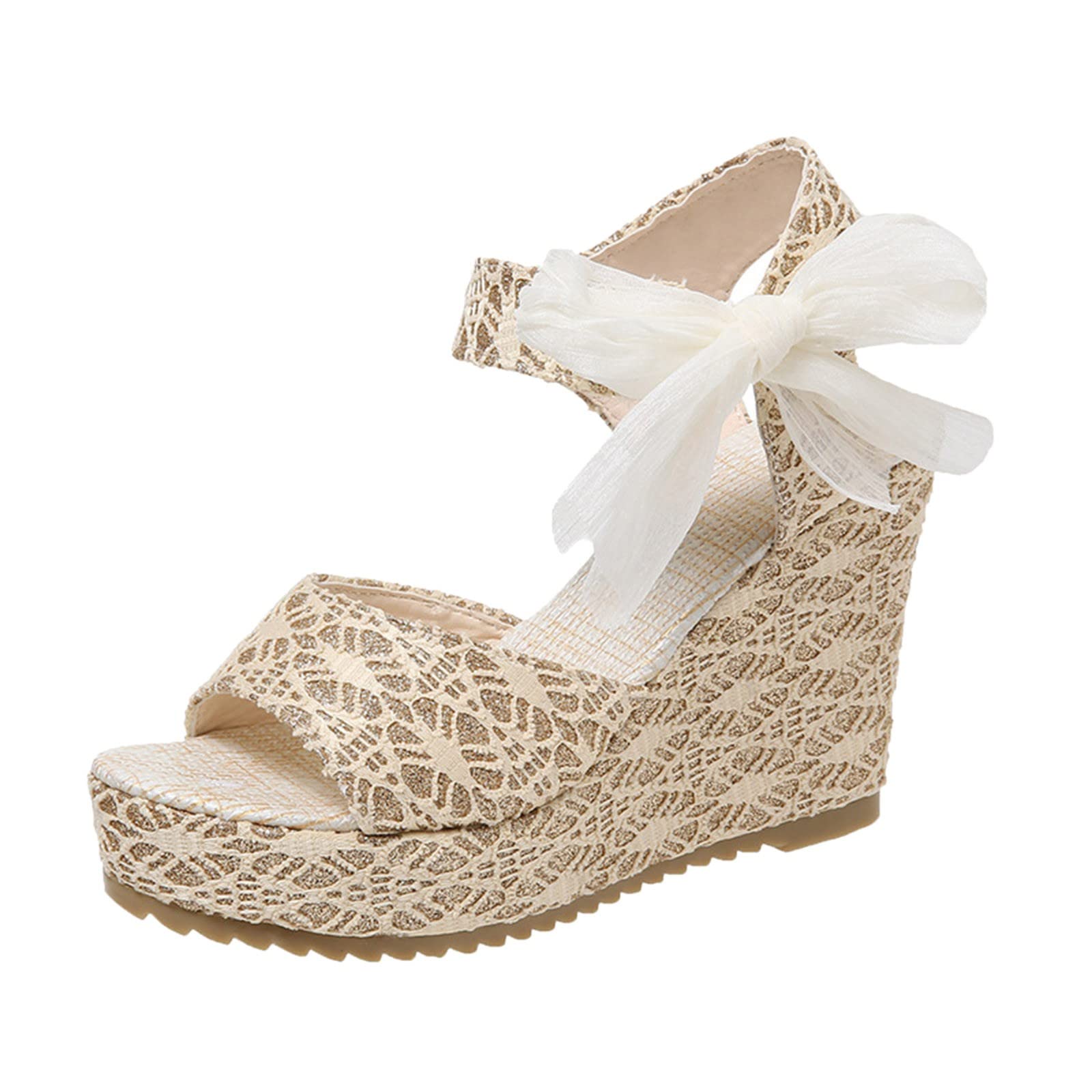 Women's Wedge Sandals Summer Platform Espadrille High Heel Open Toe Roman Shoes - Casual Beach & Vacation Footwear for Women