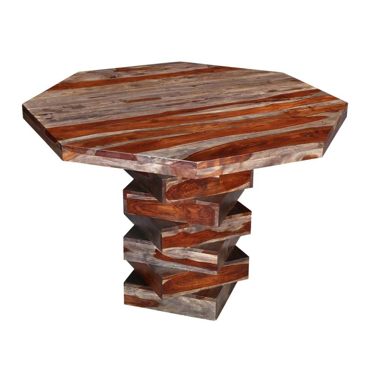 Handcrafted Solid Rosewood Bar Height Dining Table - Elegant Pedestal Base for Kitchen, Breakfast Nook & Small Space Dining