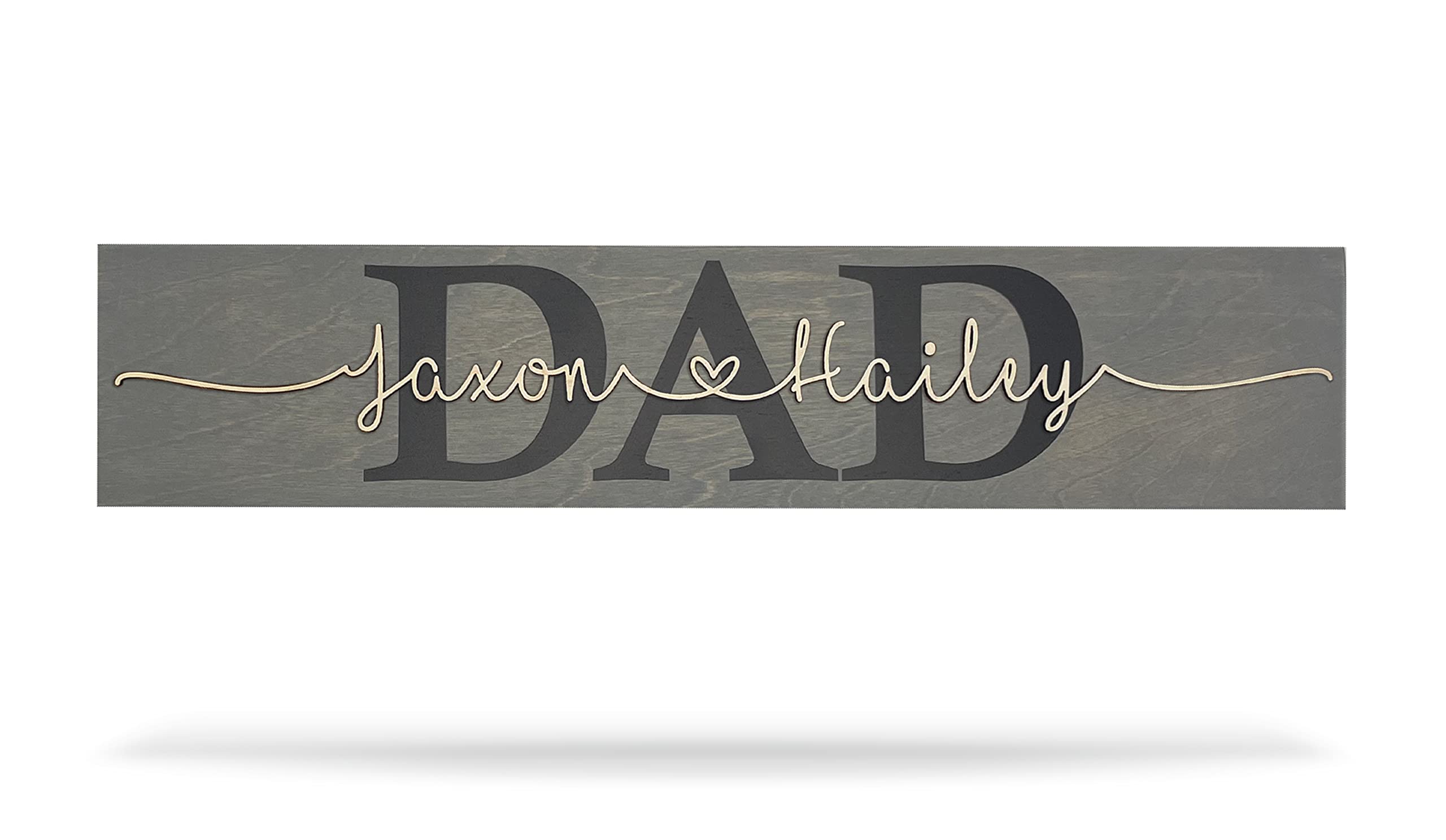 Personalized Father's Day Gift - Custom Wooden Sign with Dad's Name & Kids Names - Unique Home Decor for Dad's Office, Man Cave, or Family Room