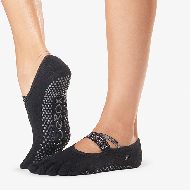 ToeSox Mia Grip Yoga Socks - Non-Slip Grip Socks for Pilates, Barre & Dance - Improve Balance & Stability During Workouts