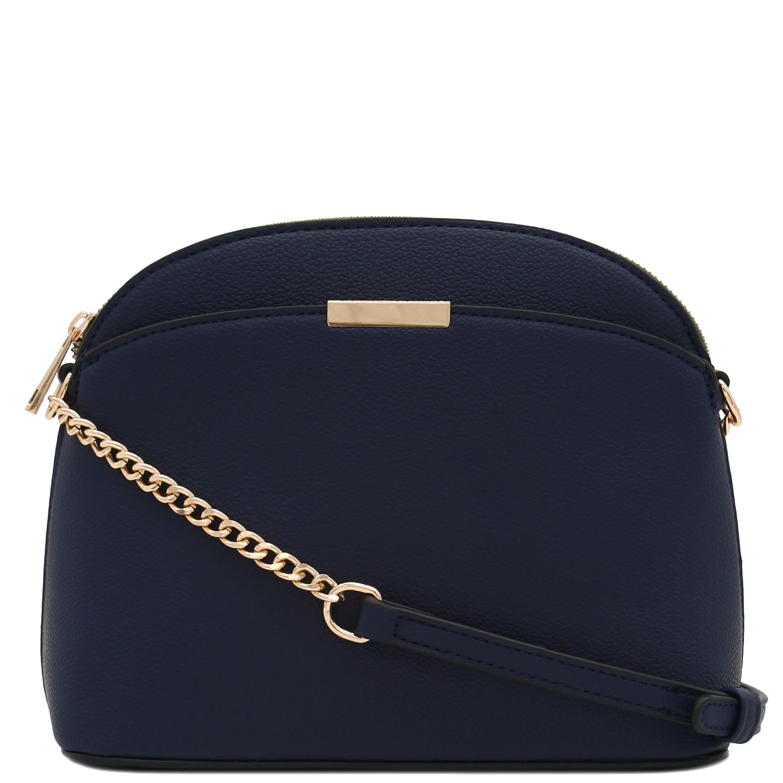 Stylish Faux Leather Small Dome Crossbody Bag with Adjustable Chain Strap - Perfect for Women's Daily Use, Travel & Evening Outfits