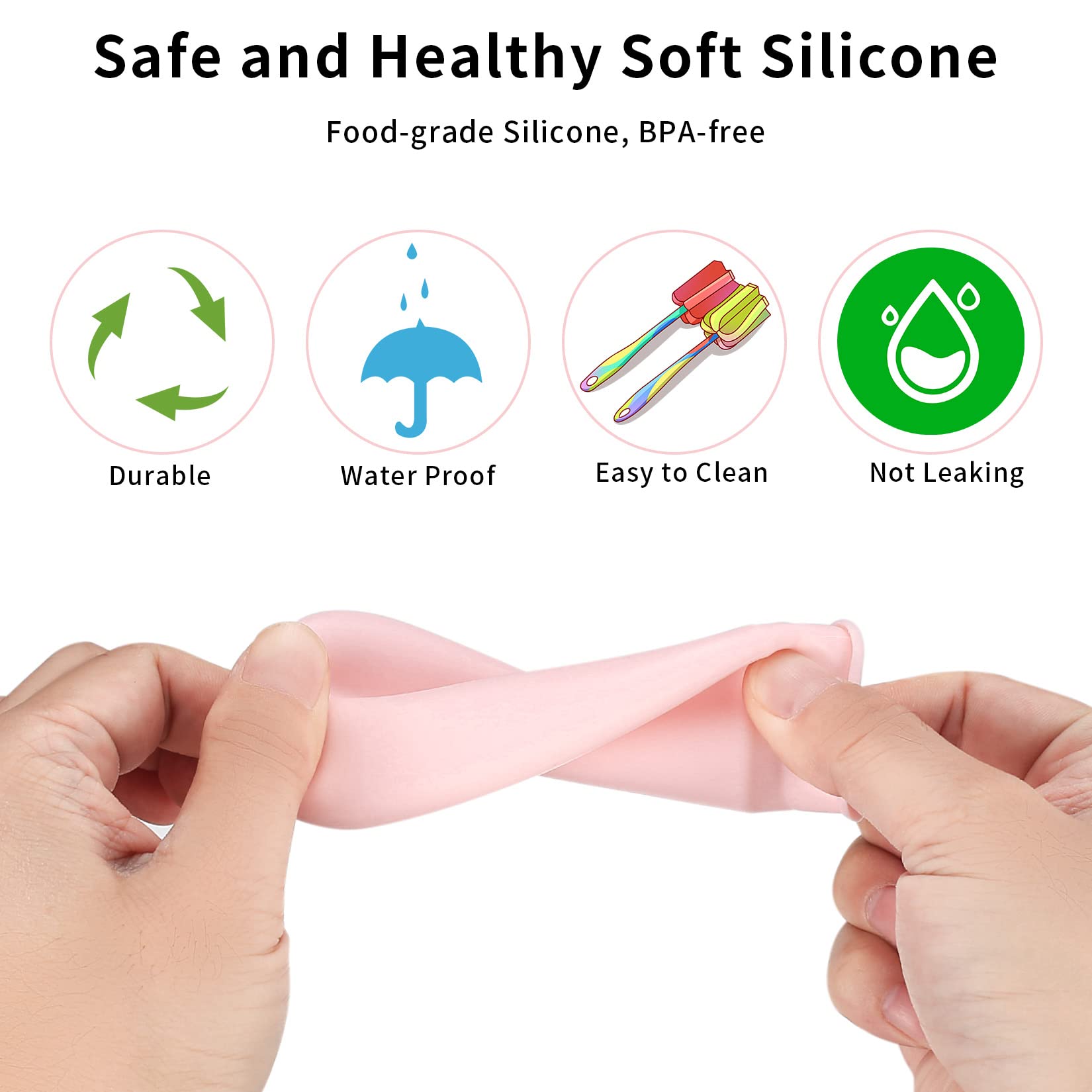 4PCS 90ml Silicone Travel Bottles - Leak Proof & Refillable Toiletry Containers for Shampoo, Lotion & Soap (Pink, Green, White, Gray) - Perfect for Air Travel, Gym Bag & Vacation Essentials