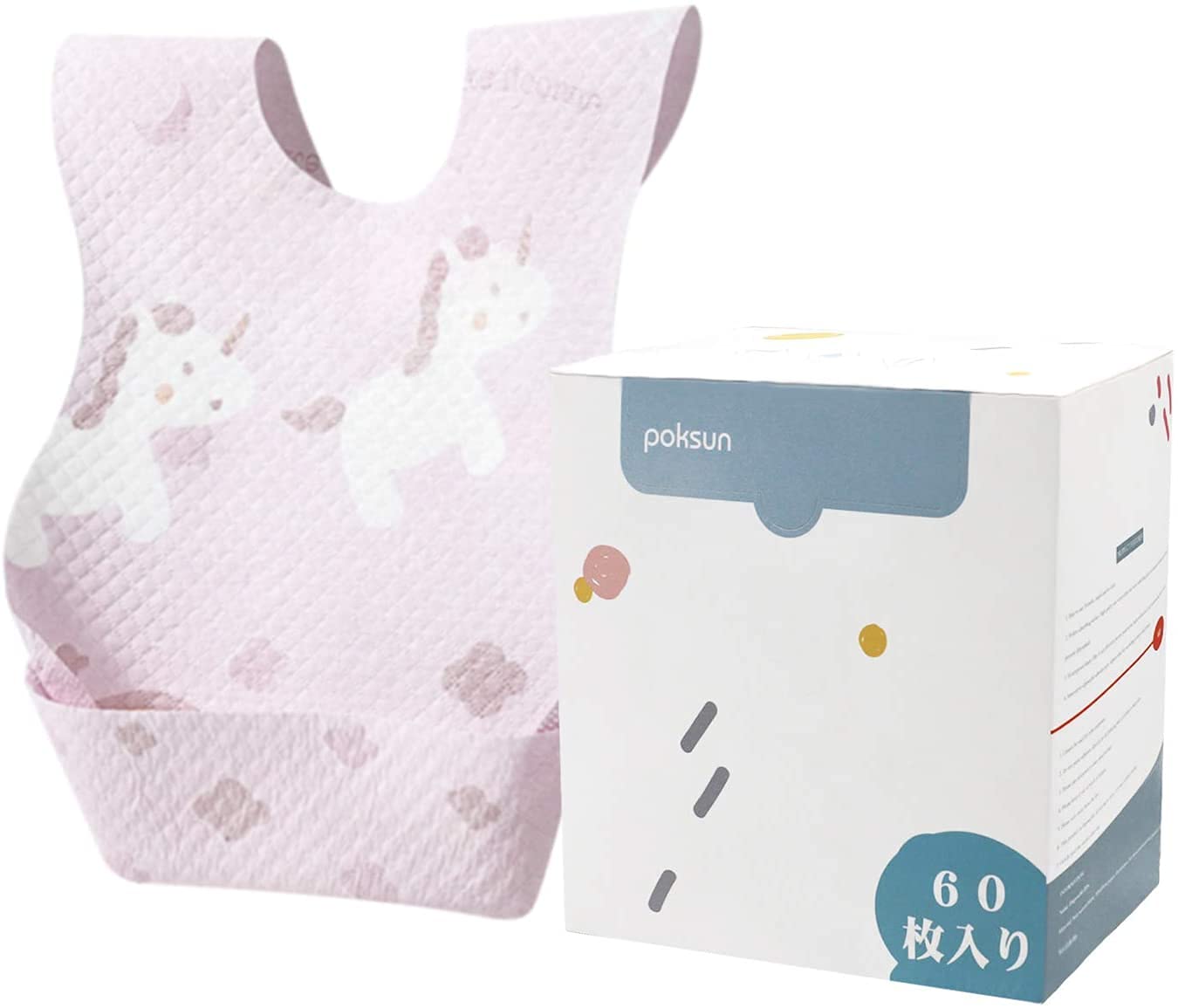 Soft Leakproof Disposable Baby Bibs for Toddlers & Infants - 60PCS Unicorn Design - Perfect for Feeding, Traveling, and Messy Meals