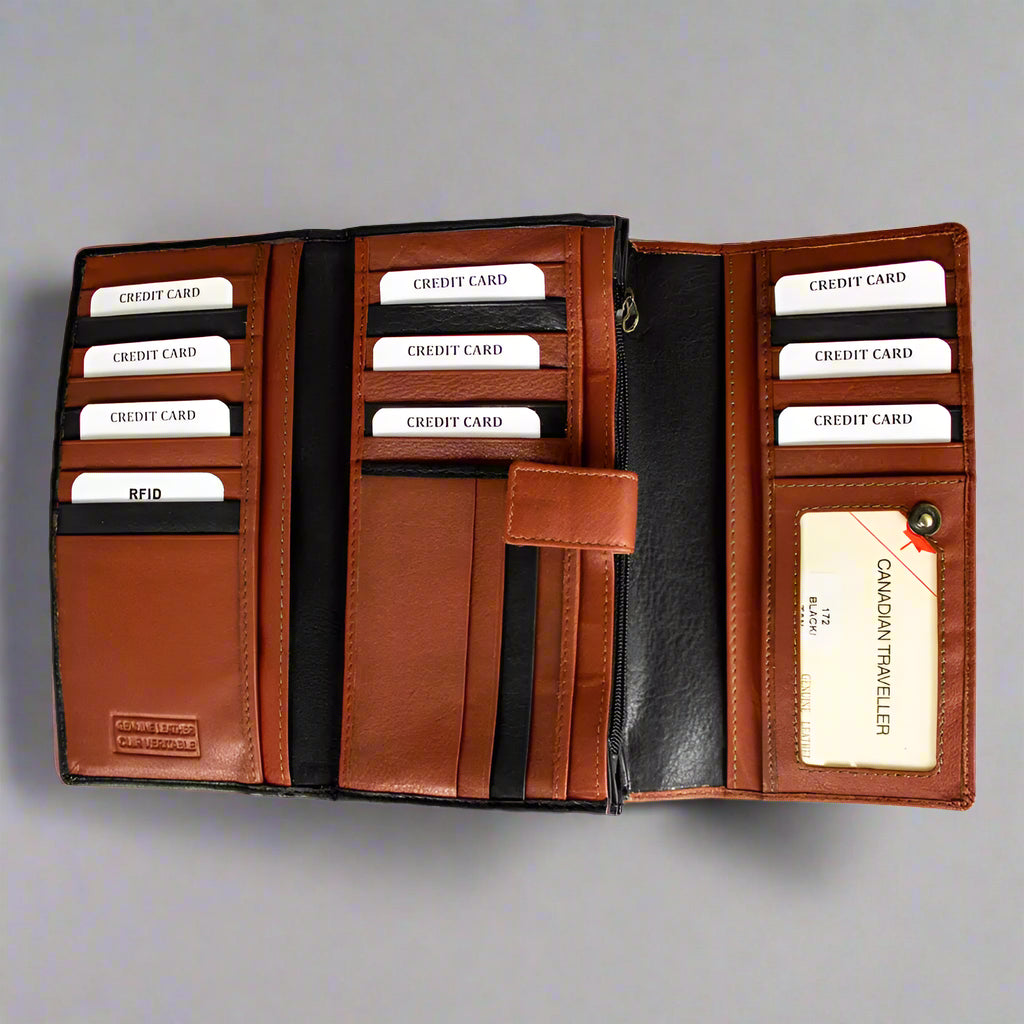 Premium Women's RFID Blocking Leather Wallet - Slim Trifold Design with Multiple Card Slots & ID Window - Perfect for Travel, Work, and Everyday Use