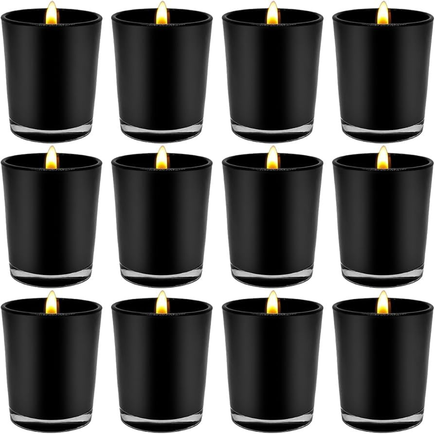 10 Pack Black Matte Tealight Candle Holders - 6.5cm Small Candle Cups for Wedding Decor, Romantic Proposals, Holiday Parties, Home Decoration & Festive Centerpieces
