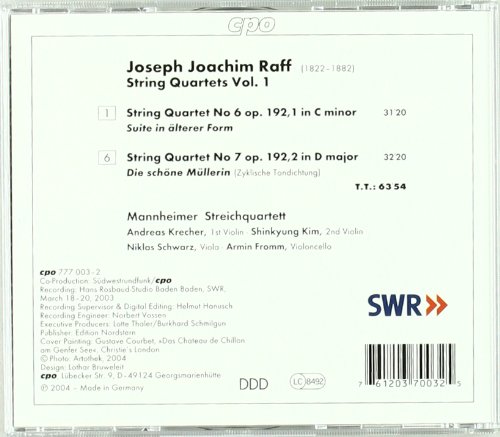 Joachim Raff: String Quartets Vol. 1 - Classical Music CD for Relaxation, Study & Dinner Parties | Perfect for Music Lovers & Collectors