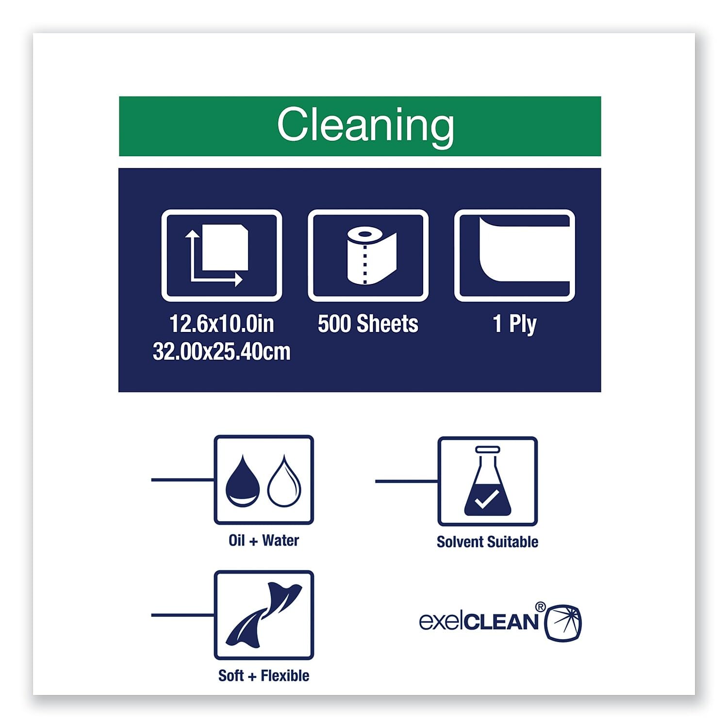 Tork Industrial Cleaning Cloths - 1-Ply Gray Wipes (12.6
