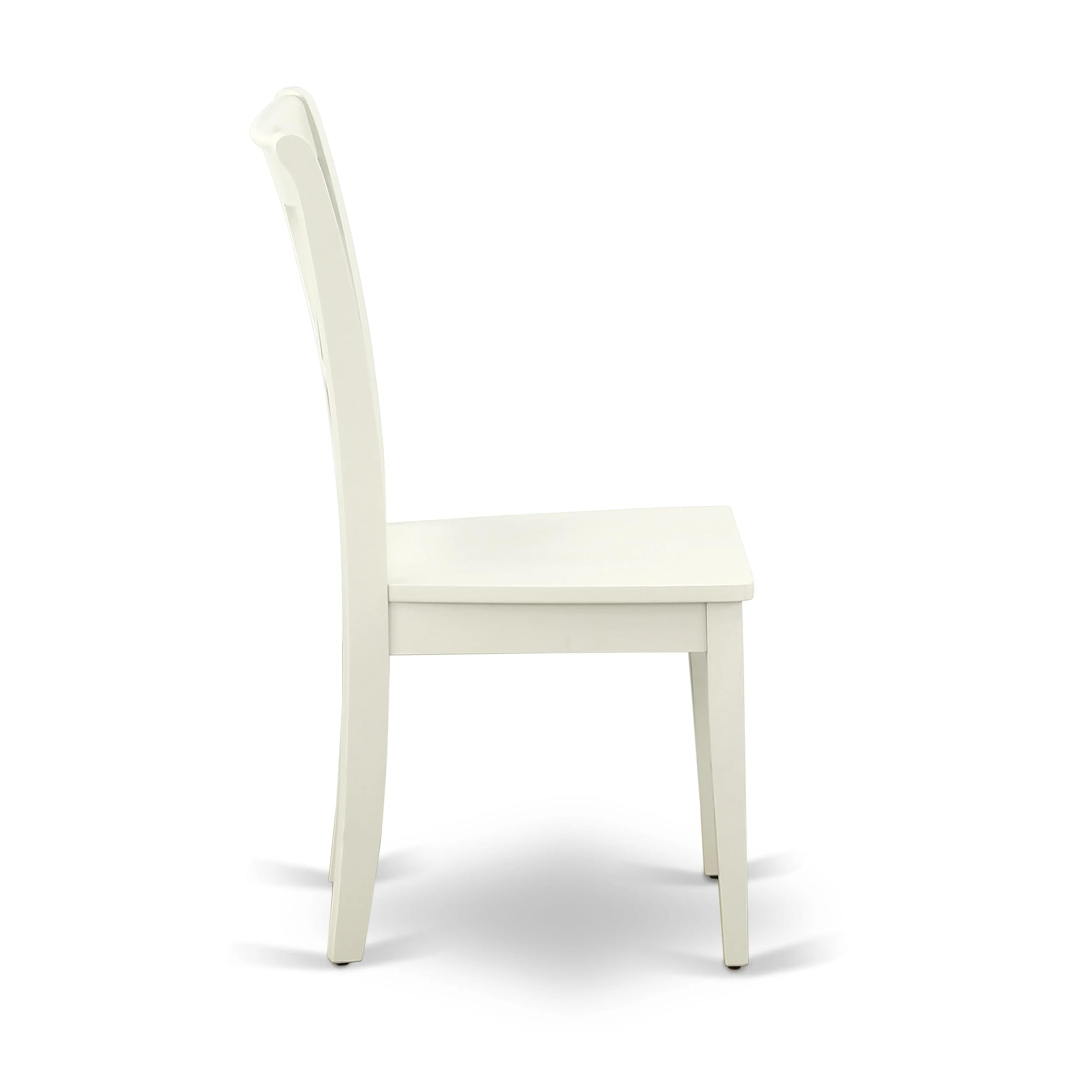 East West Furniture AMCL3-LWH-W 3 Piece Round Dining Table Set with Pedestal Base & 2 Chairs, 36x36 Inch, Linen White - Perfect for Small Kitchen, Breakfast Nook or Apartment Dining Area