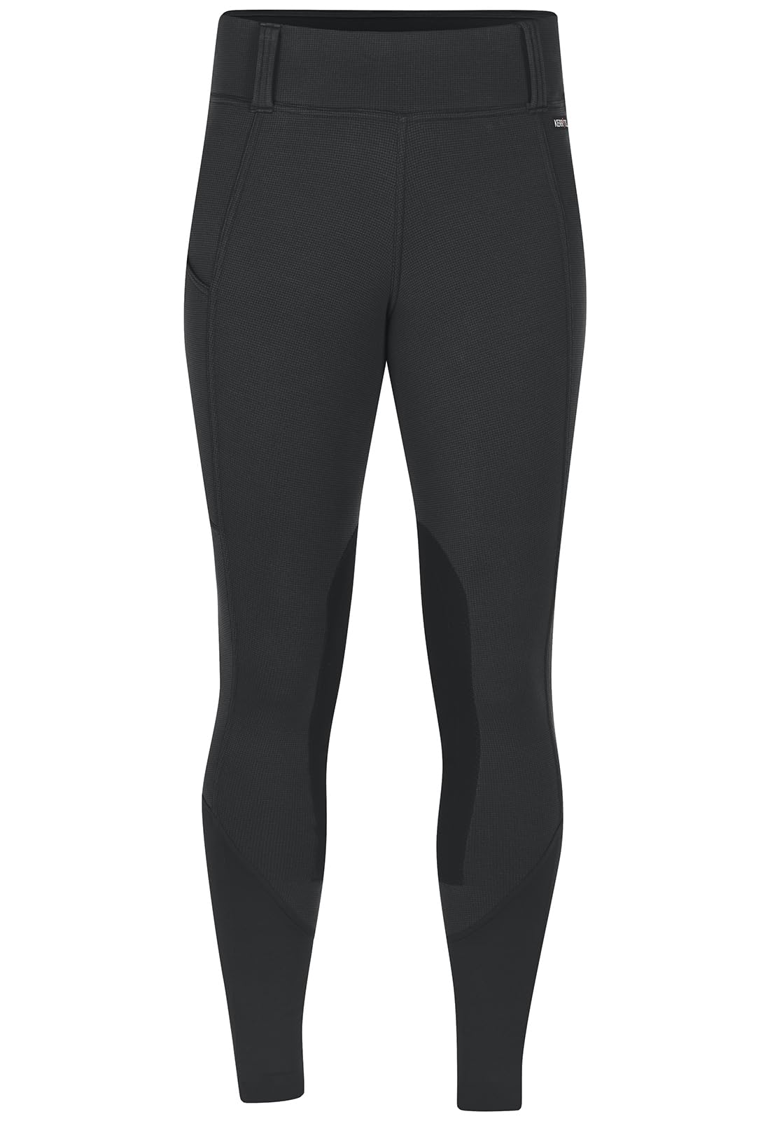 Kerrits Women's Sit Tight Wind Pro Knee Patch Winter Horse Riding Tights - Warm Polartec Equestrian Breeches with Phone Pocket | Perfect for Cold Weather Riding, Training & Outdoor Equestrian Activities