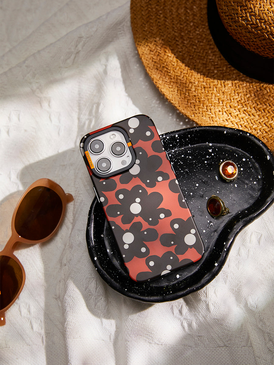 Gypsy Soul Black Floral and Raindrop Phone Case - Stylish Protective Cover for iPhone & Android - Perfect for Boho Lovers, Travel & Everyday Use