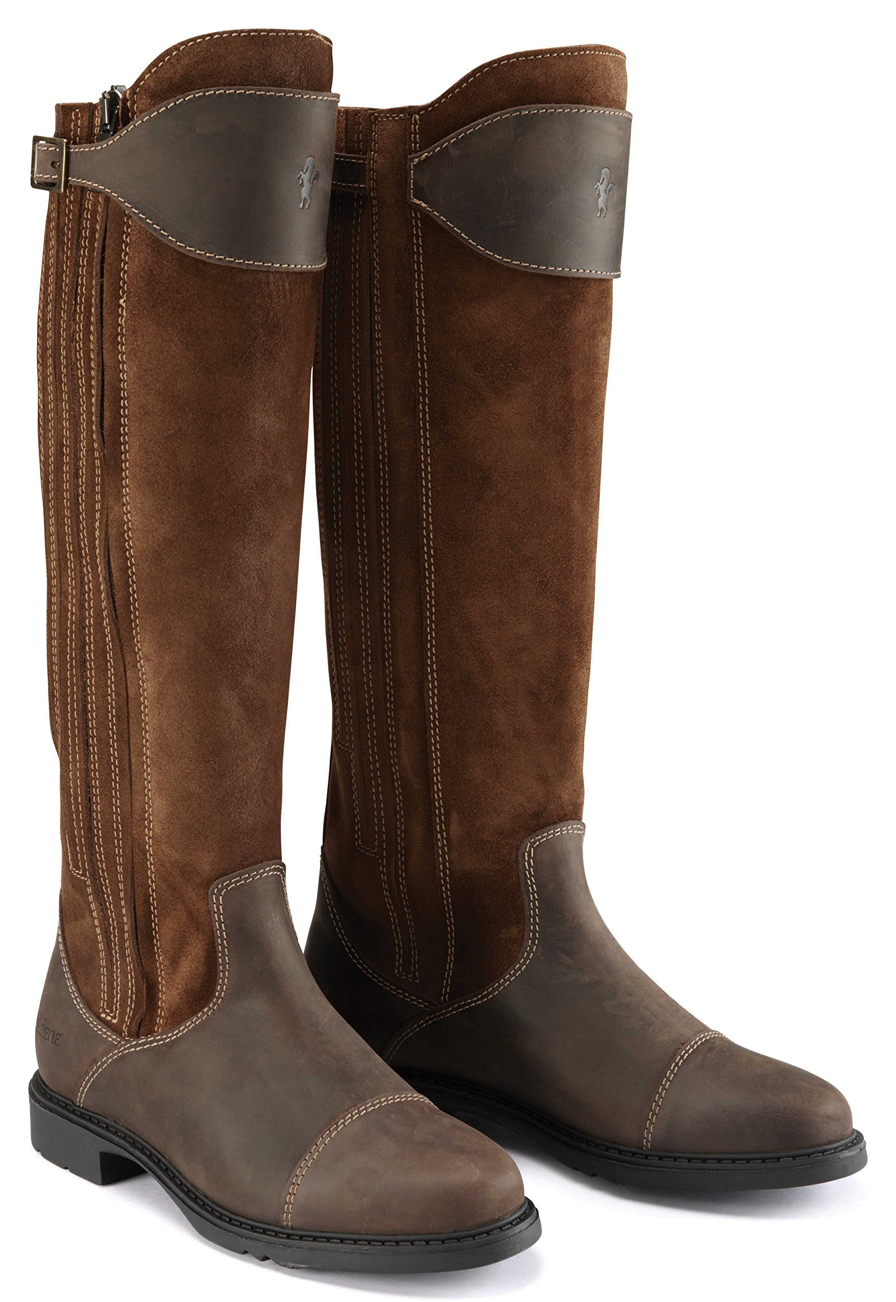 Women's Buckland Waxed Leather & Suede Knee High Boots - Size 7 US in Tan - Stylish Winter & Fall Fashion for Casual Outfits & Outdoor Activities