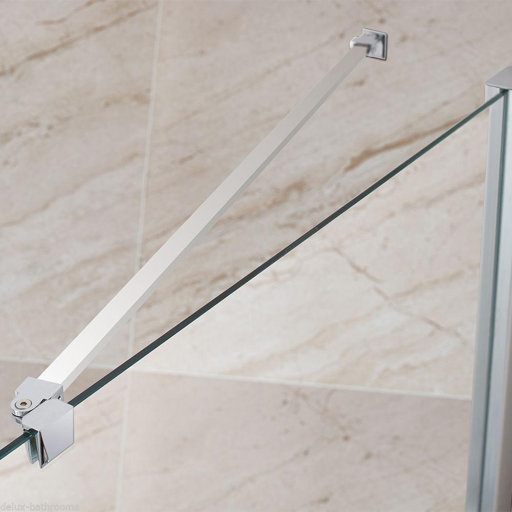 ELEGANT SHOWERS 900mm Frameless Shower Screen with Stainless Steel Support Bar - Tempered Glass Panel for Bathroom & Wet Room Installation - Perfect for Modern Home & Spa Style Bathrooms