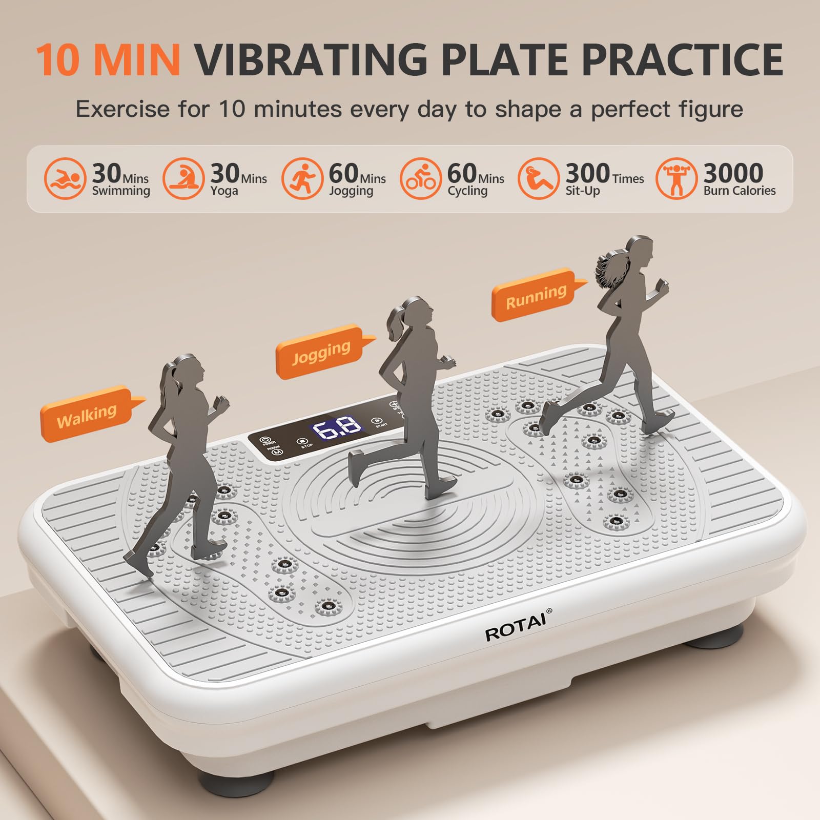 Whole Body Vibration Plate Exercise Machine - Power Fitness Platform for Lymphatic Drainage, Weight Loss, Muscle Toning & Body Shaping | Home Gym Equipment for Wellness & Recovery
