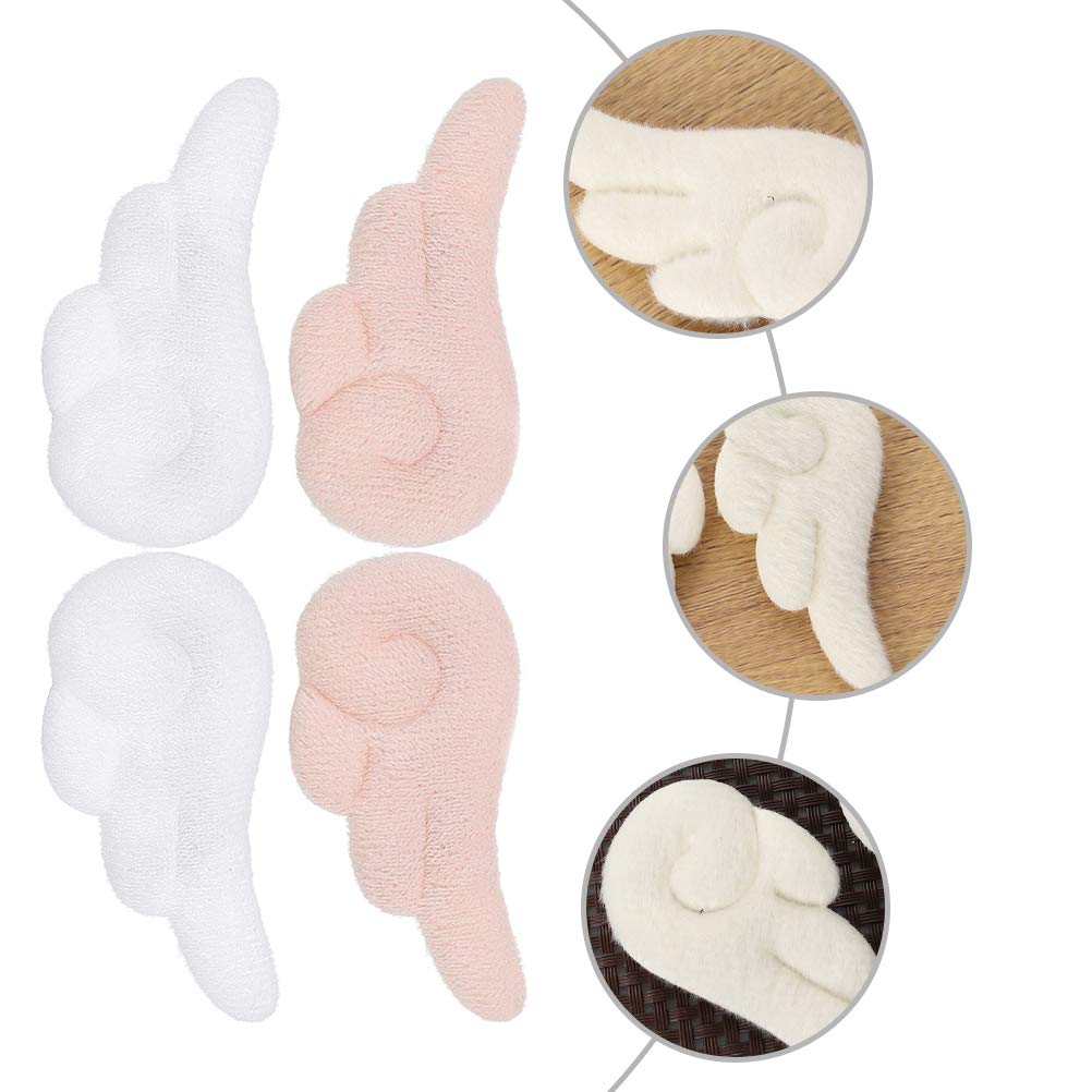 2 Pairs Angel Wings Hair Clips for Women - Soft Plush Hairpins, Creative Decorative Hair Accessories for Girls, Festival Headwear & Cosplay Costume Accessories (Great for Halloween, Christmas Parties & Costume Events)