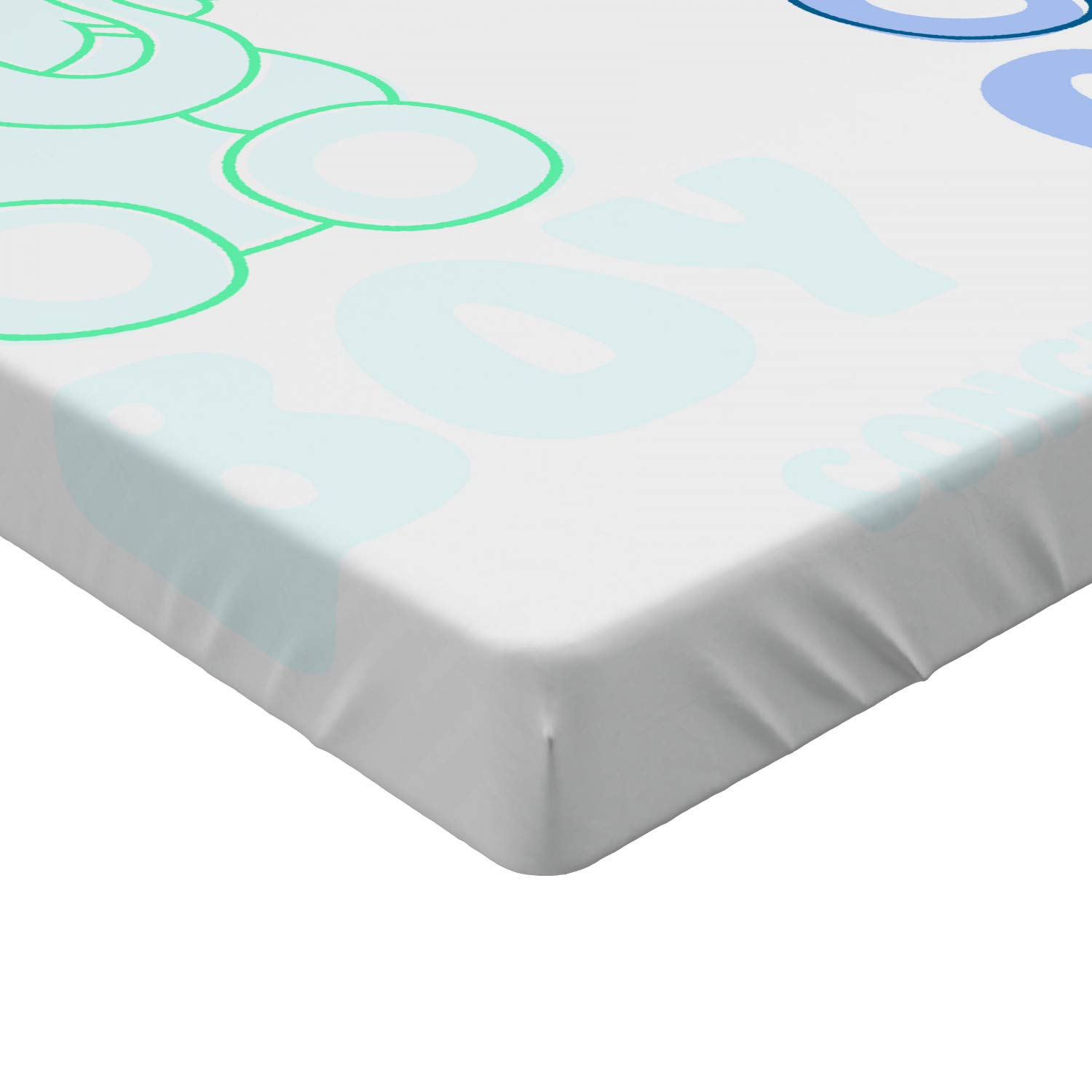 Ambesonne Gender Reveal Fitted Sheet - Twin Size Blush Blue | Boy & Girl Elephant Design with Royal Crowns | Deep Pocket All-Around Elastic for Comfort | Perfect for Baby Showers, Nursery Decor and Gender Reveal Parties