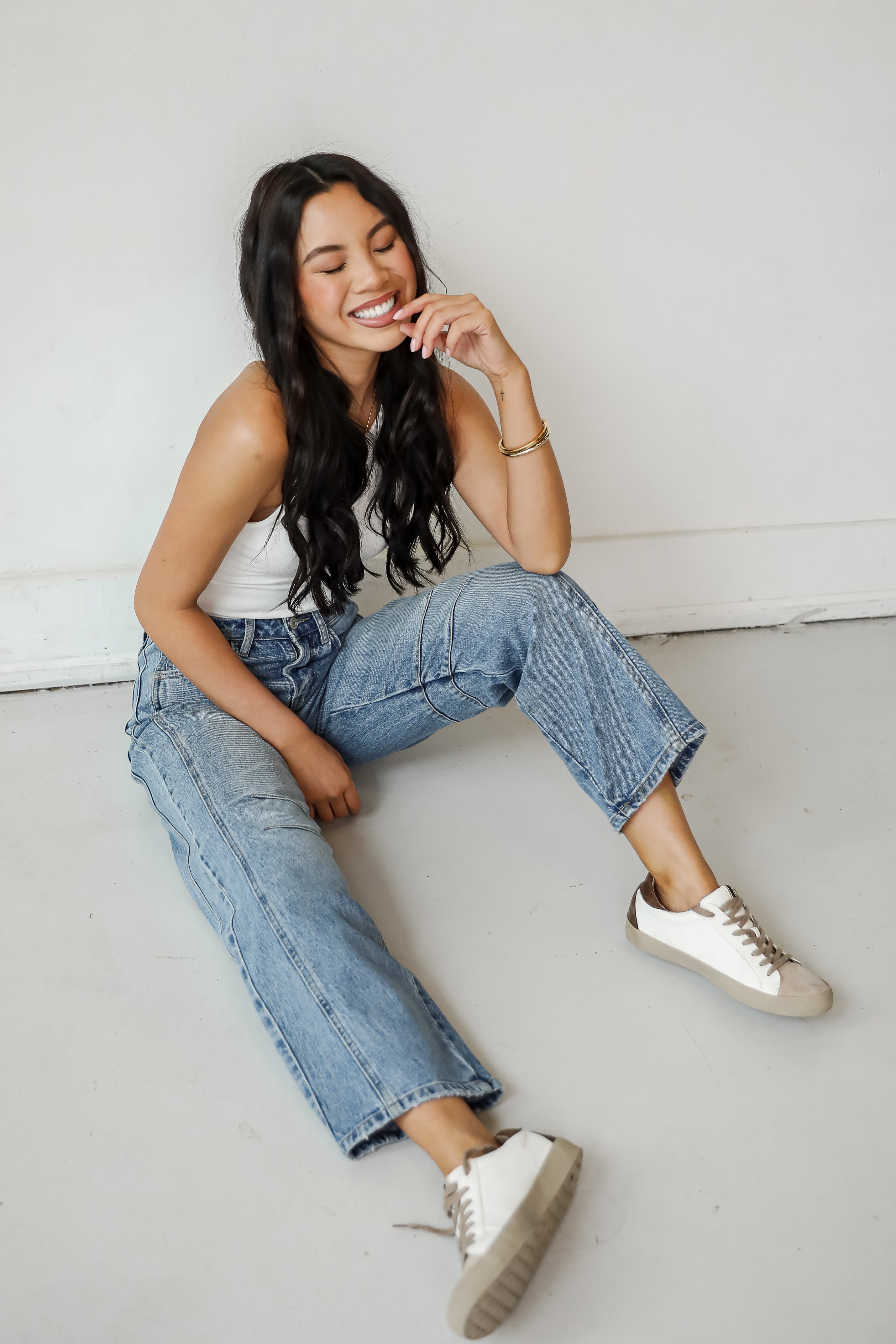 Addy Medium Wash High Rise Barrel Jeans for Women - Vintage Inspired Stretch Denim Pants for Casual Wear & Everyday Outfits