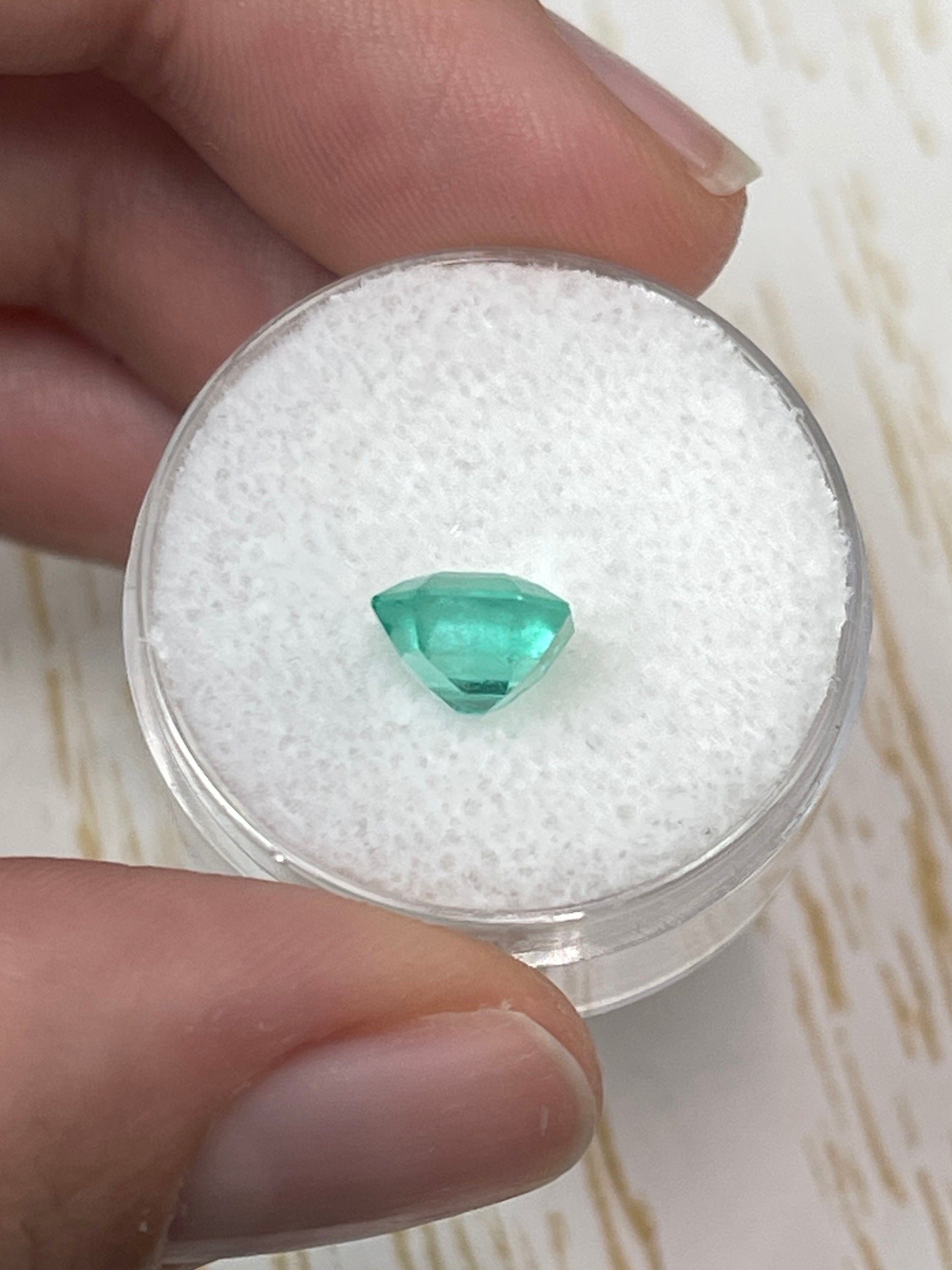 1.87 Carat 8x8mm Art Deco Style Medium Green Natural Loose Colombian Emerald Asscher Cut Gemstone for Jewelry Making, Engagement Rings & Luxury Gifts
