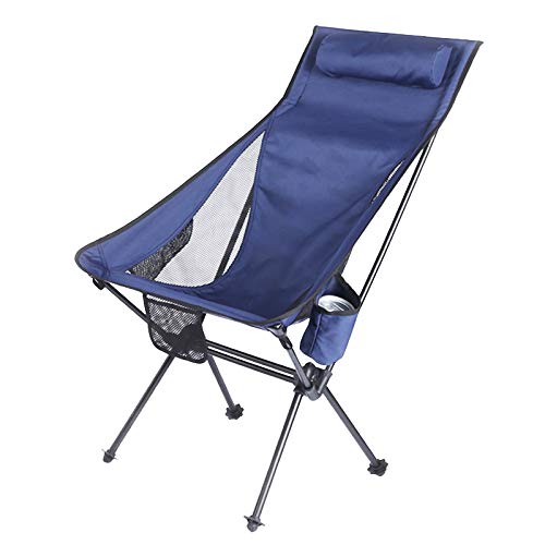 Ultra Lightweight Folding Camping Chair - Portable Outdoor Chair for Beach, Fishing, Picnics & Backpacking - Compact & Durable (Blue) - Perfect for Travel, Hiking, and Outdoor Adventures