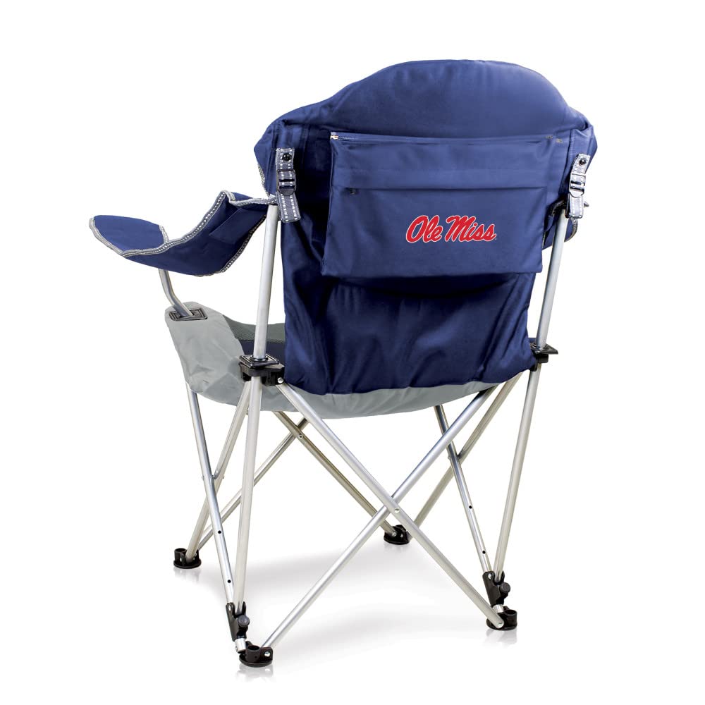 PICNIC TIME NCAA Arkansas Razorbacks Reclining Camping Chair - Portable Folding Beach Chair for Adults with Carry Bag - Perfect for Tailgating, Camping, Beach Outings & Sporting Events