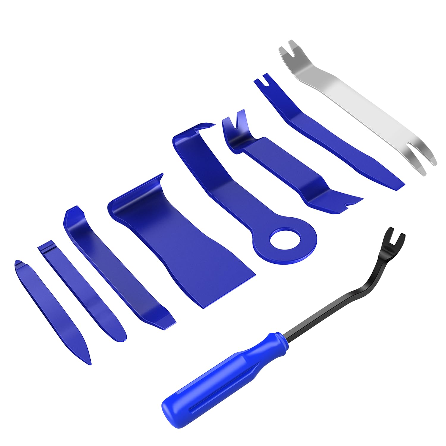 GOOACC 9PCS Auto Trim Removal Tool Kit - No Scratch Car Audio Dash & Window Molding Fastener Remover Set (Blue) - Perfect for Car Stereo Installation, Interior Detailing & DIY Auto Repair