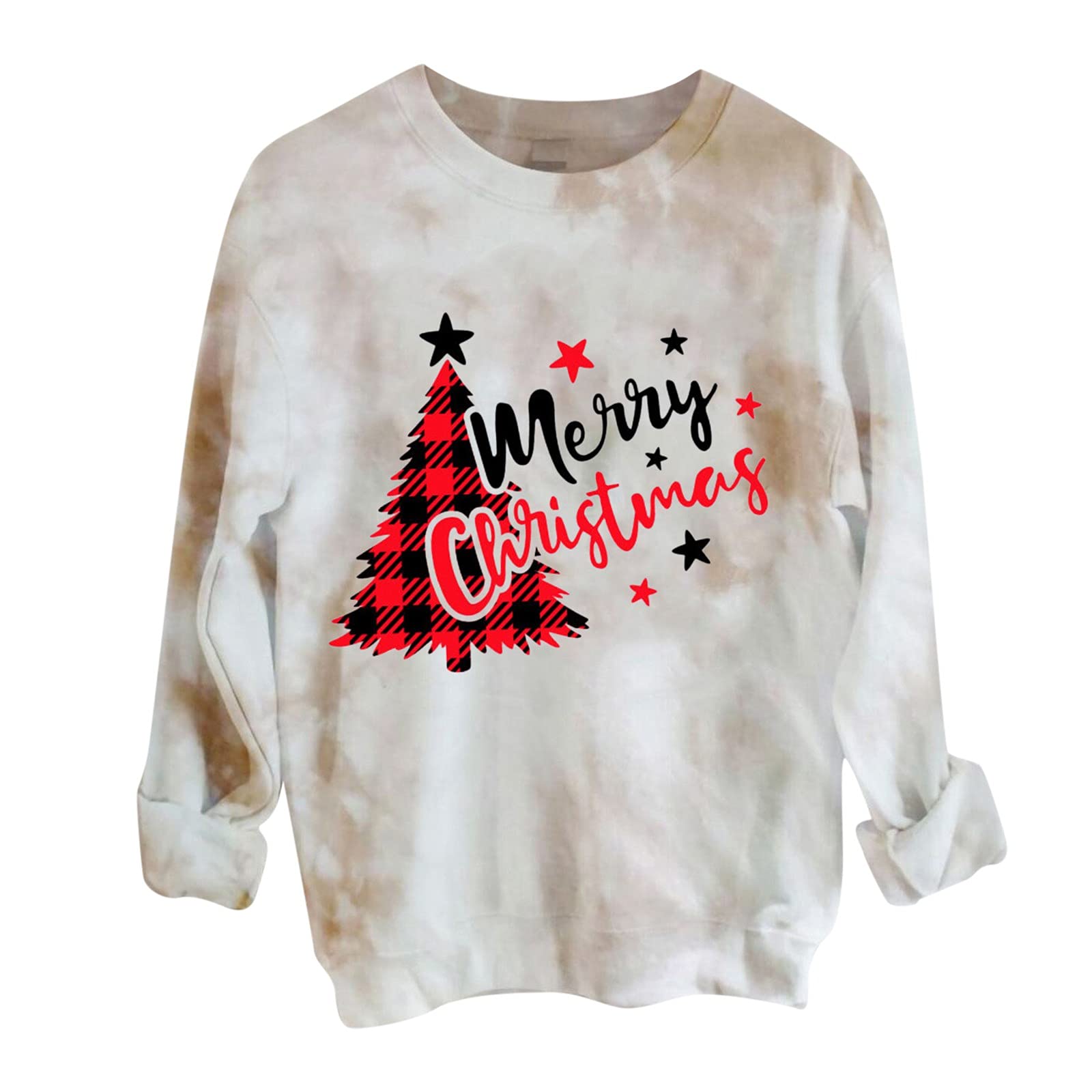 Christmas Dog Mom Sweatshirt - Women's Xmas Pullover for Casual Wear (Khaki)
