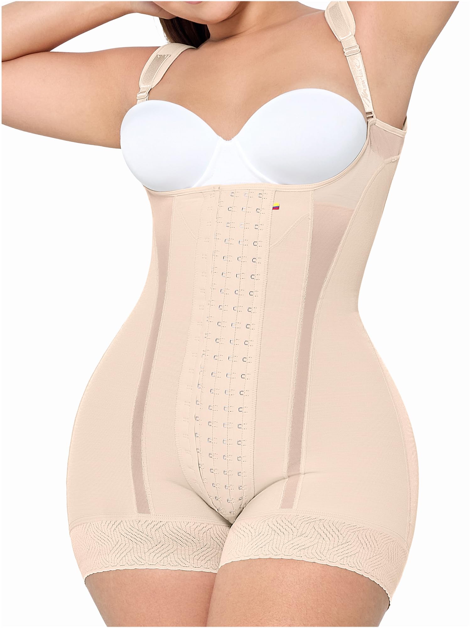 MARIAE Colombian High Compression Full Body Shaper - Tummy Control Shapewear for Women | Fajas Colombianas Reductoras y Moldeadoras | Perfect for Postpartum, Weight Loss & Everyday Slimming