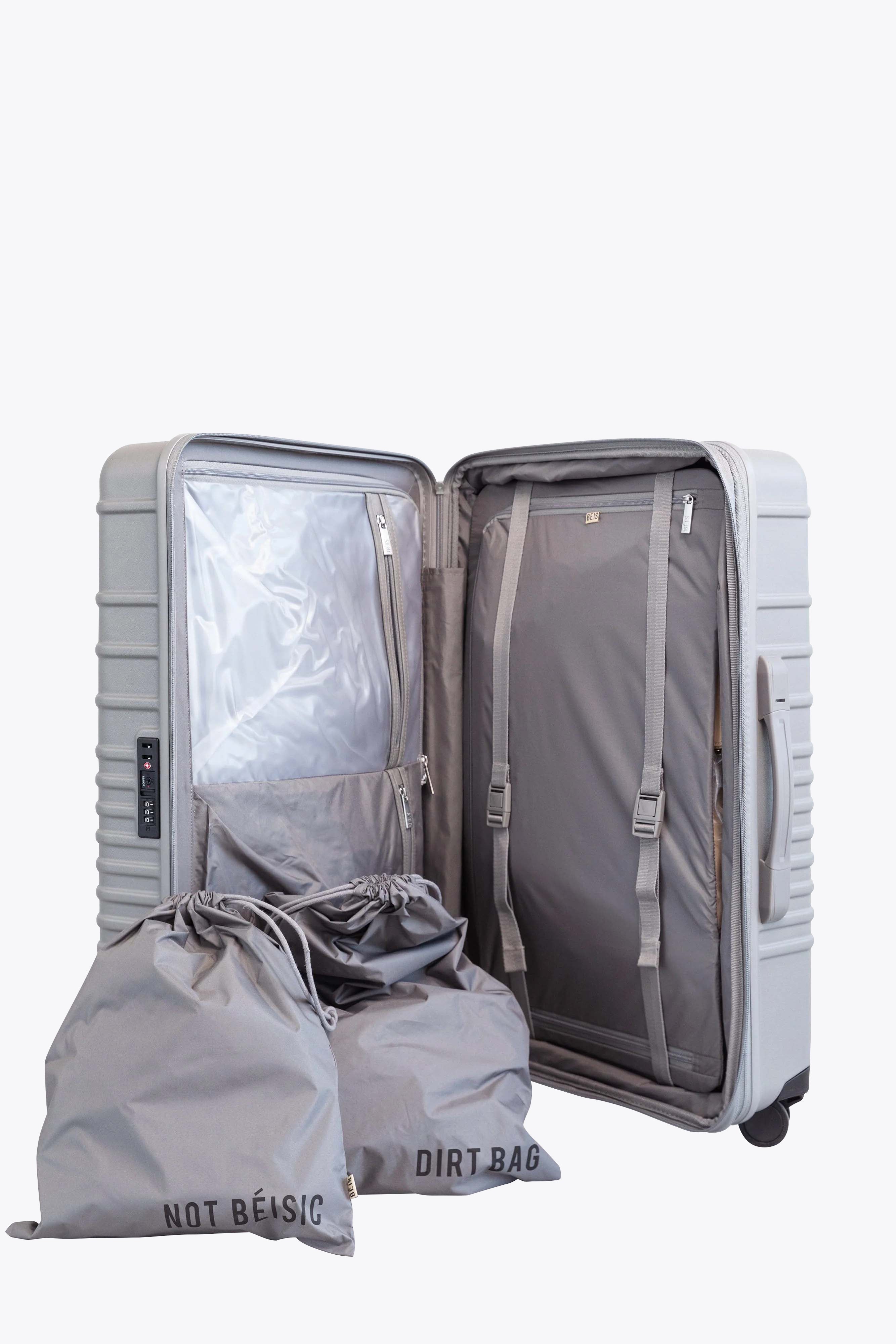 Medium Grey Check-In Roller Luggage - Perfect for Air Travel & Business Trips
