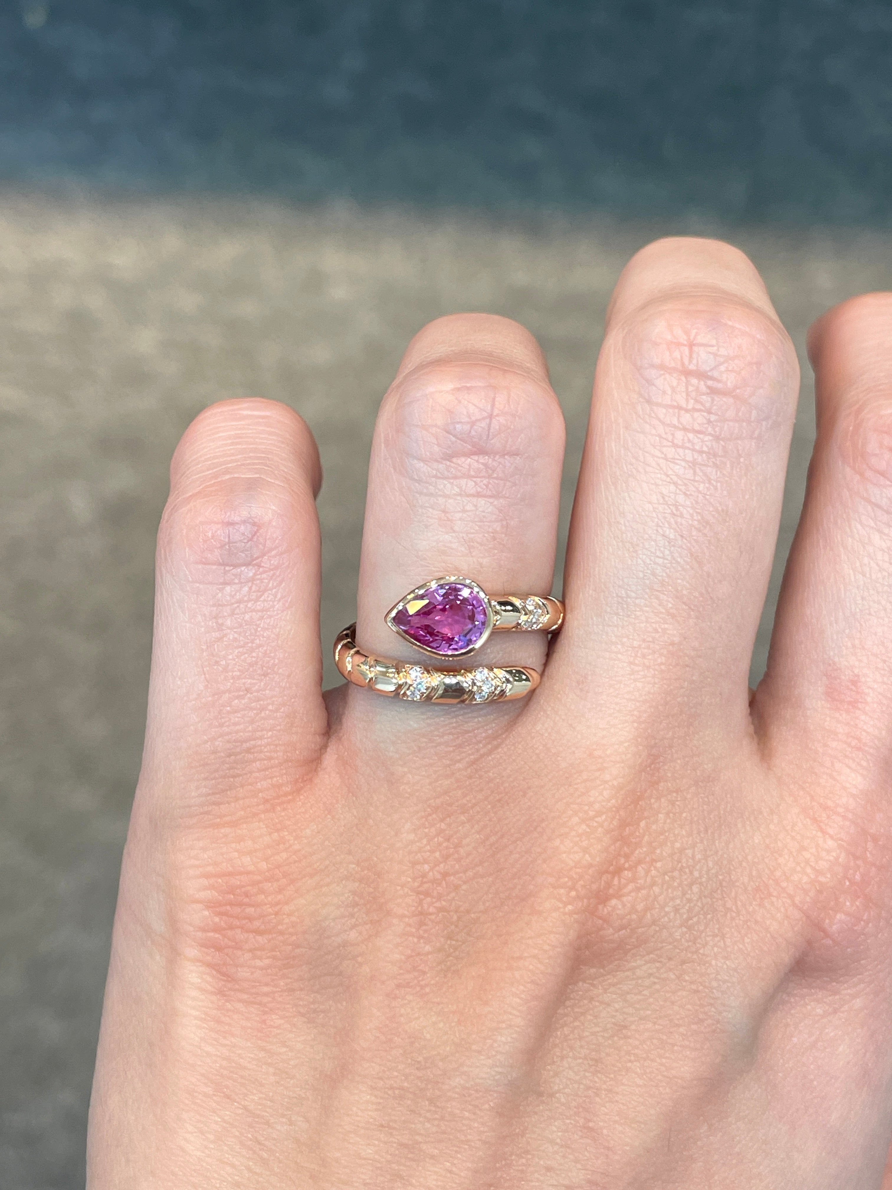 Natural Pink Sapphire 0.95ct Ring - Elegant Sterling Silver Jewelry for Women, Perfect for Engagement, Anniversary & Special Occasions