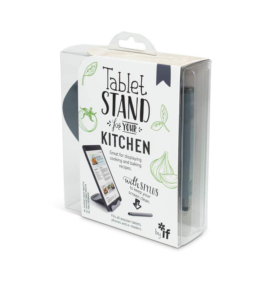 IF The Kitchen Tablet Stand with Free Stylus, Hands Free Adjustable Tablet Holder for Cooking & Recipes - Grey | Perfect for Kitchen, Office & Bedroom Use