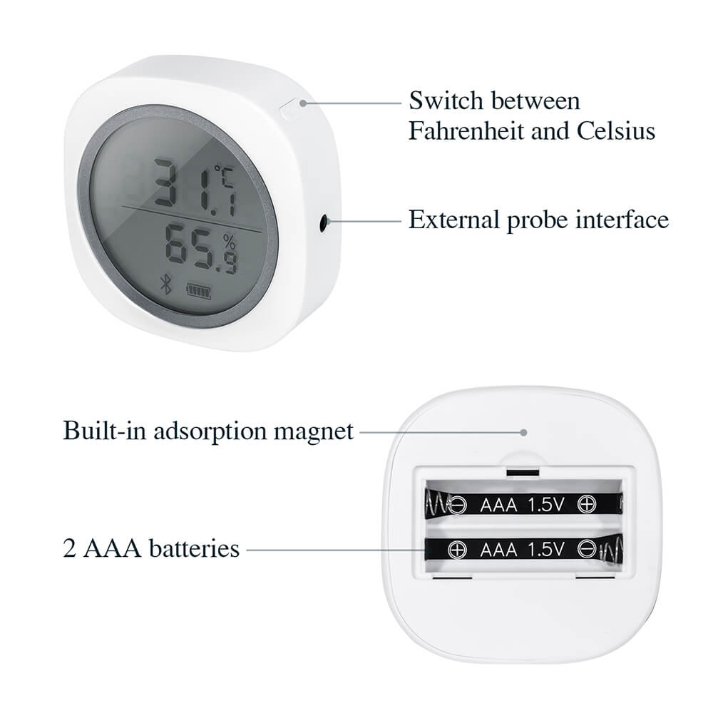 Bluetooth Hygrometer Thermometer IBS TH1 Plus - Wireless Temperature & Humidity Monitor for Home, Greenhouse, Wine Cellar & Baby Room