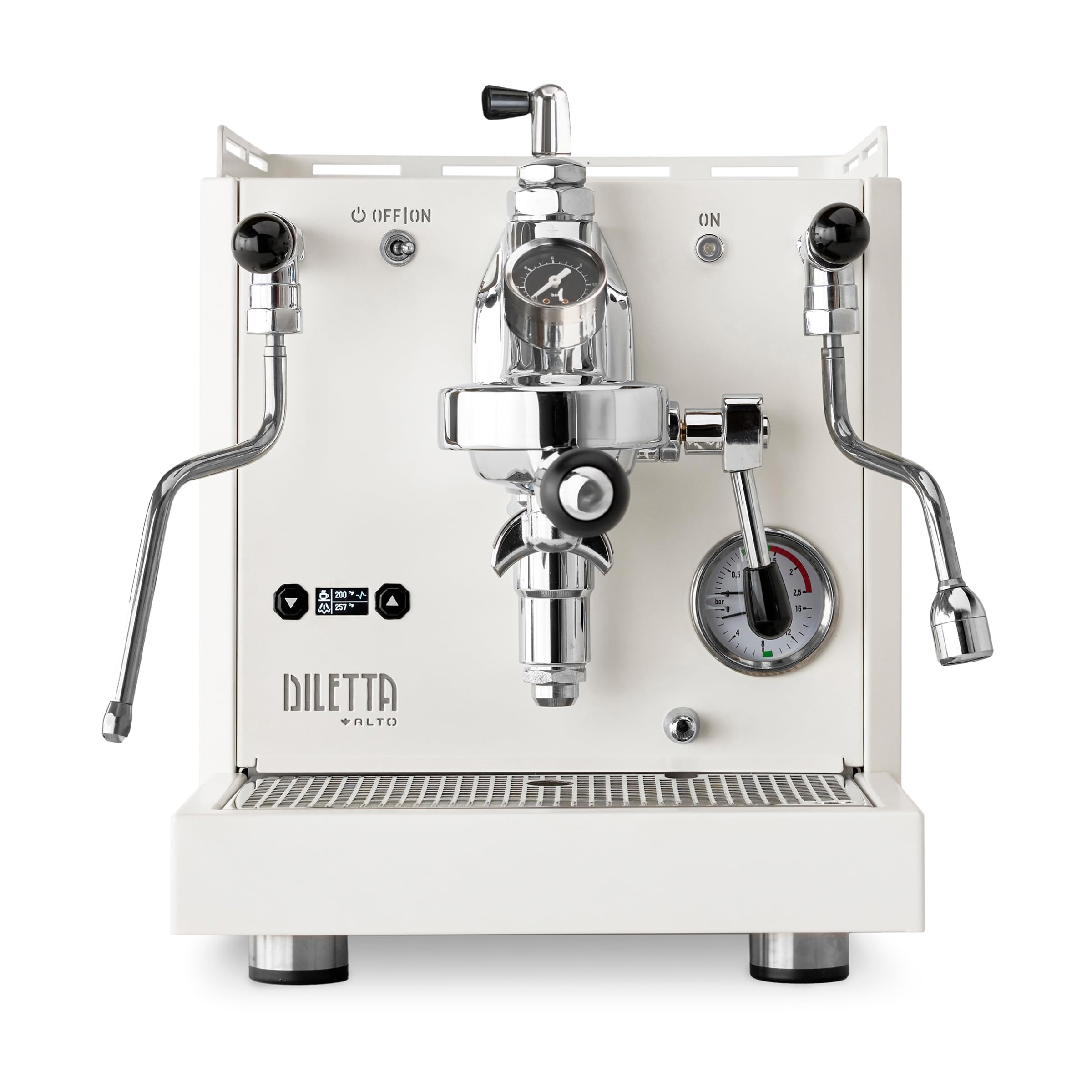 Diletta Alto Dual Boiler Espresso Machine with PID & Flow Control | Adjustable OPV & Shot Timer | Professional Home & Cafe Use (White) | Perfect for Latte, Cappuccino & Espresso Drinks