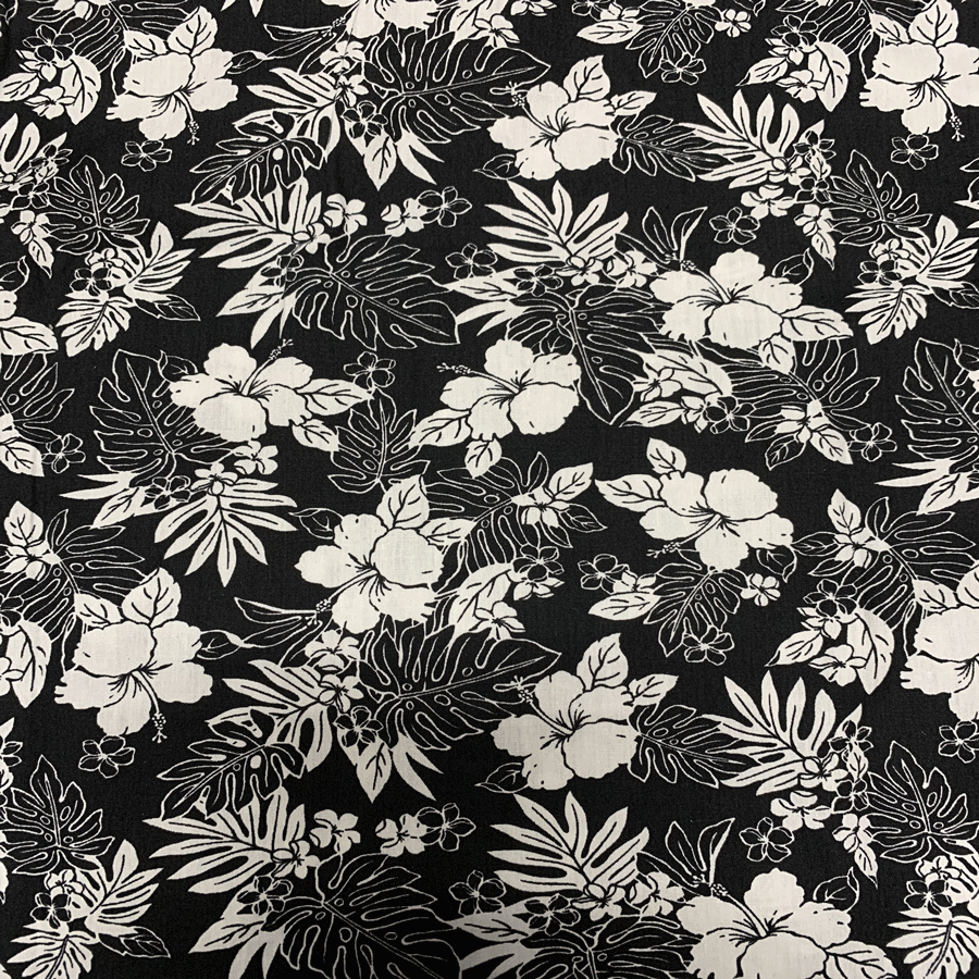 White Hibiscus Slim Fit Short Sleeve Button Up Hawaiian Shirt for Men - Tropical Vacation, Beach Party & Summer Casual Wear