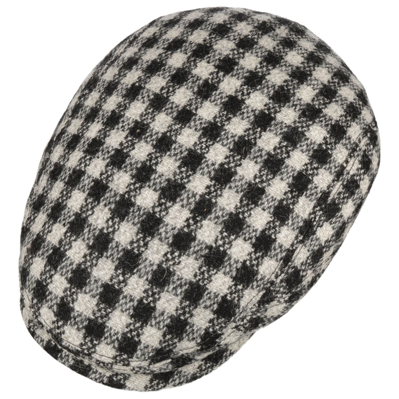 Stylish Harris Tweed Two-Tone Check Flat Cap by Stetson - Classic British-Inspired Men's Hat for Casual Wear, Outdoor Activities & Vintage Fashion