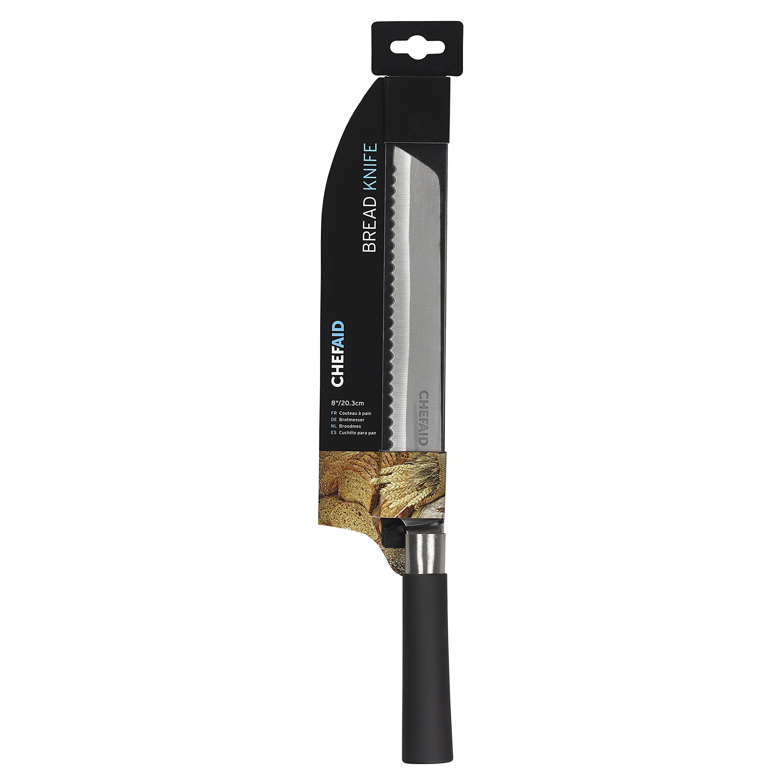 8 Inch Stainless Steel Bread Knife with Soft Grip Handle - Serrated Blade for Slicing Bread, Cakes & Baked Goods | Perfect for Home Kitchens, Bakeries & Professional Chefs | Hand Wash Recommended