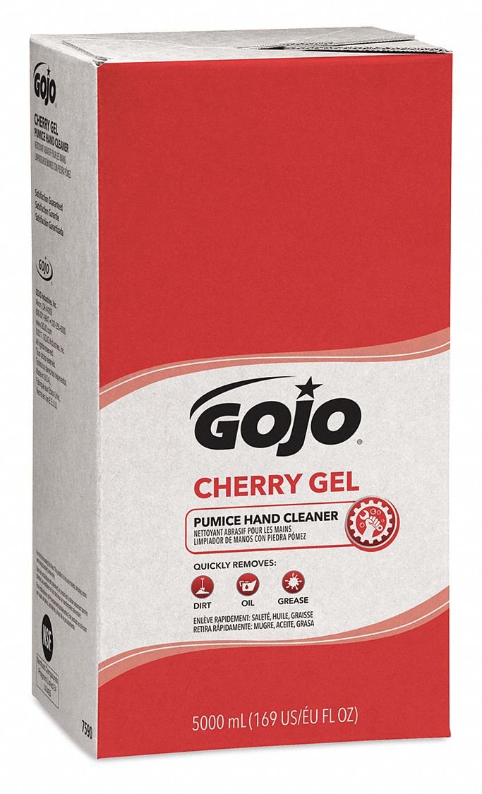 Gojo GOJ759002 Cherry Gel Pumice Hand Cleaner - Heavy Duty Mechanic & Industrial Hand Soap for Grease, Oil & Dirt Removal - Ideal for Auto Shops, Construction & Farm Use