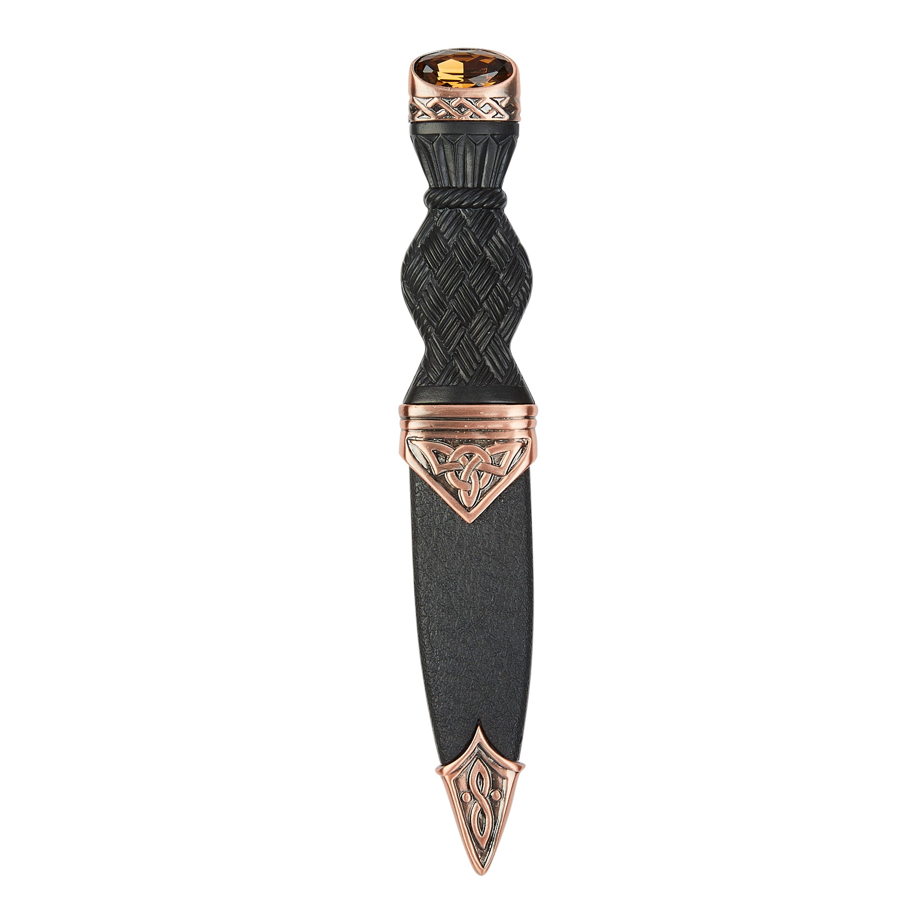 Celtic Design Copper Sgian Dubh Knife SD38 - Traditional Scottish Dagger for Weddings, Highland Dress & Collectors - Perfect for Cosplay, Historical Reenactments & Gift Giving
