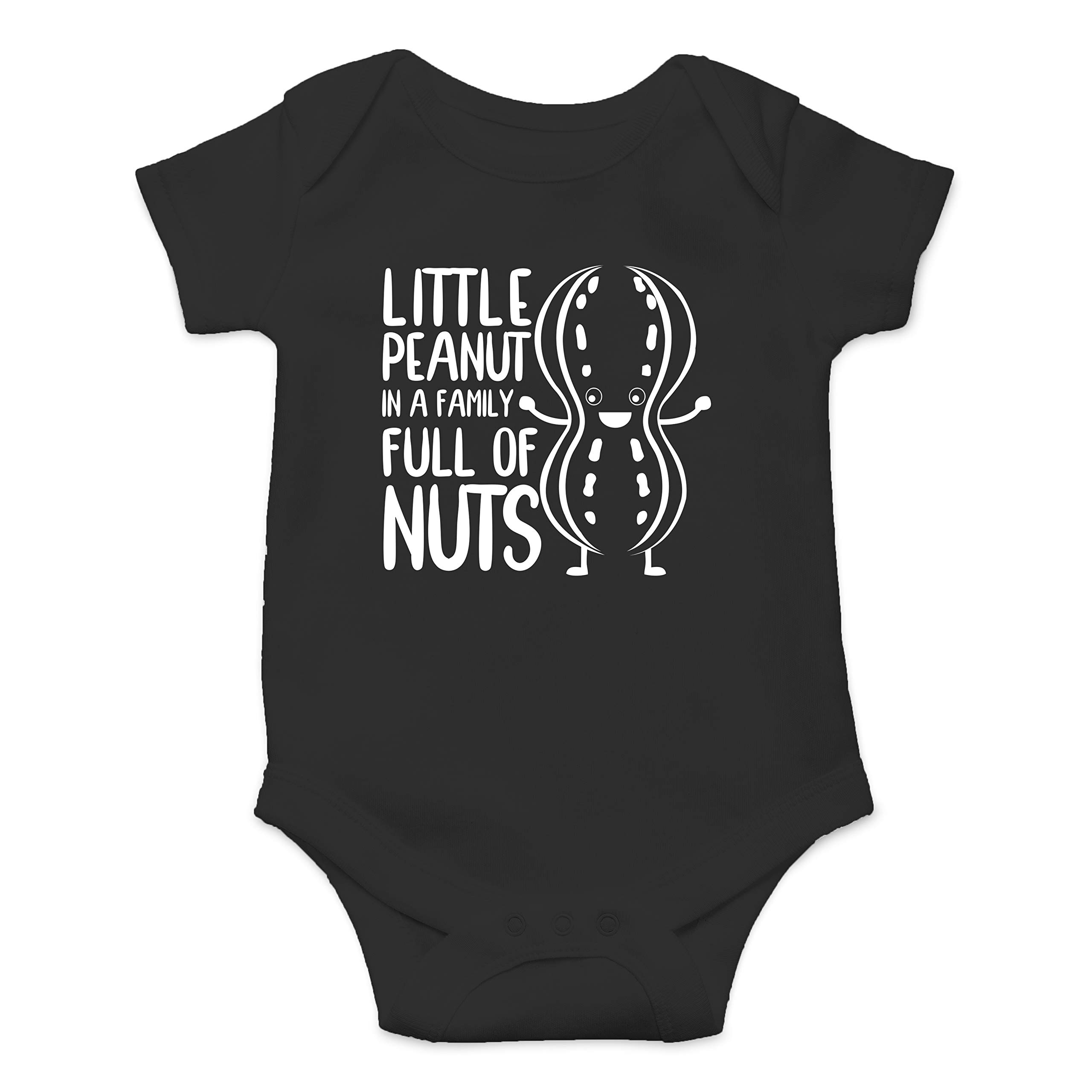 Funny Baby Bodysuit - Little Peanut In A Family Full Of Nuts - Cute Baby Boy Clothes for Newborns & Infants - Perfect for Family Photos, Playdates & Everyday Wear