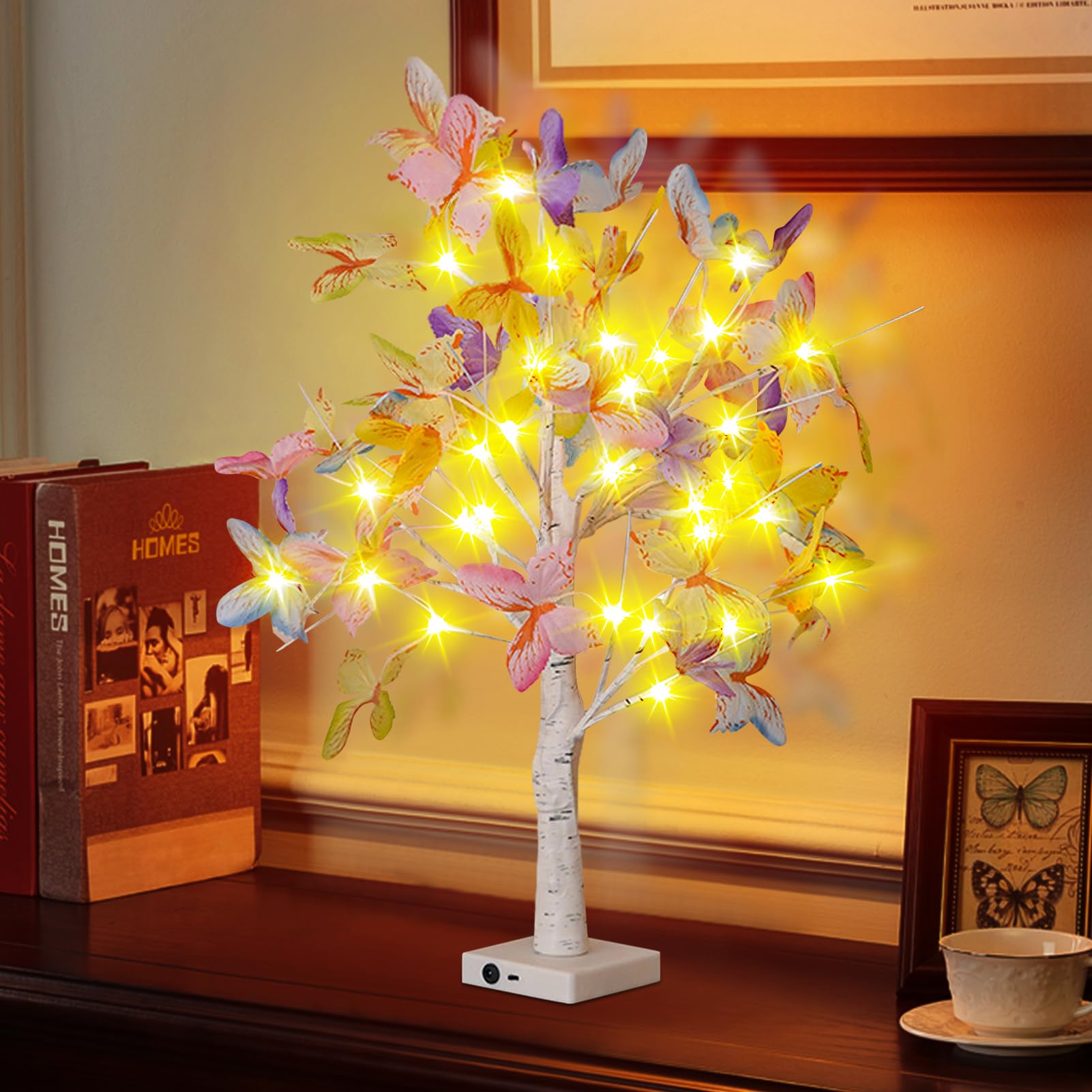 2 Pack LED Birch Tree Lights - Warm White Battery Powered Fairy Lights for Christmas, Wedding, Easter Decor - Indoor Tabletop Centerpiece for Home, Festival, Party Decorations