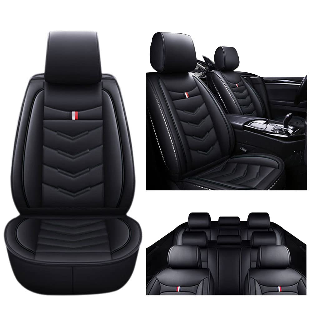 Premium Leather Car Seat Covers for KIA Sedona 2002-2021 - 8 Seat Set, Durable Waterproof & Breathable Vehicle Seat Protectors (Black) - Perfect for Family Road Trips, Daily Commuting & Long Drives