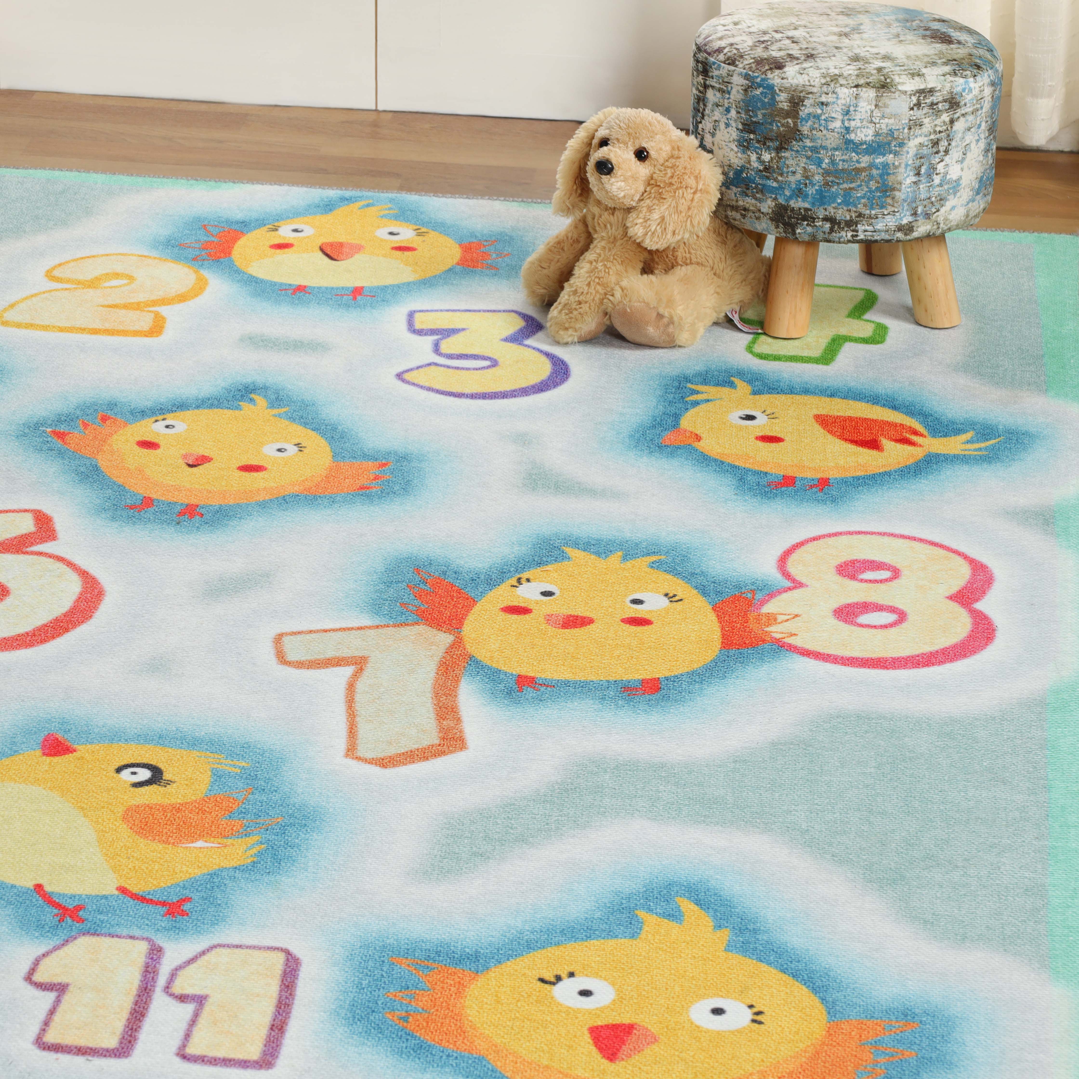 Colorful Non-Slip Playtime Numbers Educational Rug for Kids - Perfect for Nursery, Playroom & Learning Spaces