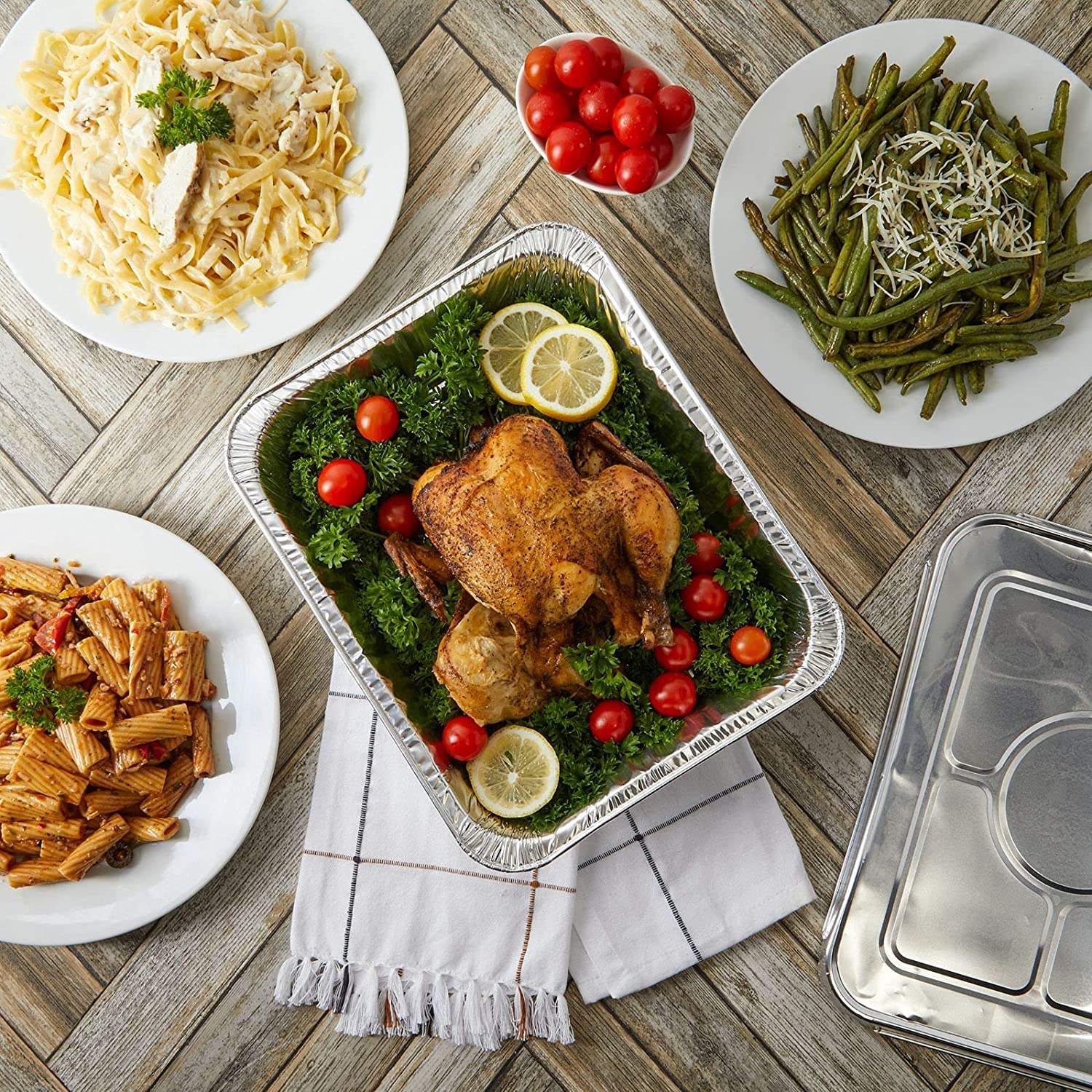 9 x 13 Inch Half Size Disposable Aluminum Pans Without Lids - 250 Pack of Durable & Eco-Friendly Food Storage Containers for Baking, Cooking, Meal Prep, and Leftovers - Keep Food Fresh Longer for Parties, BBQs, and Catering