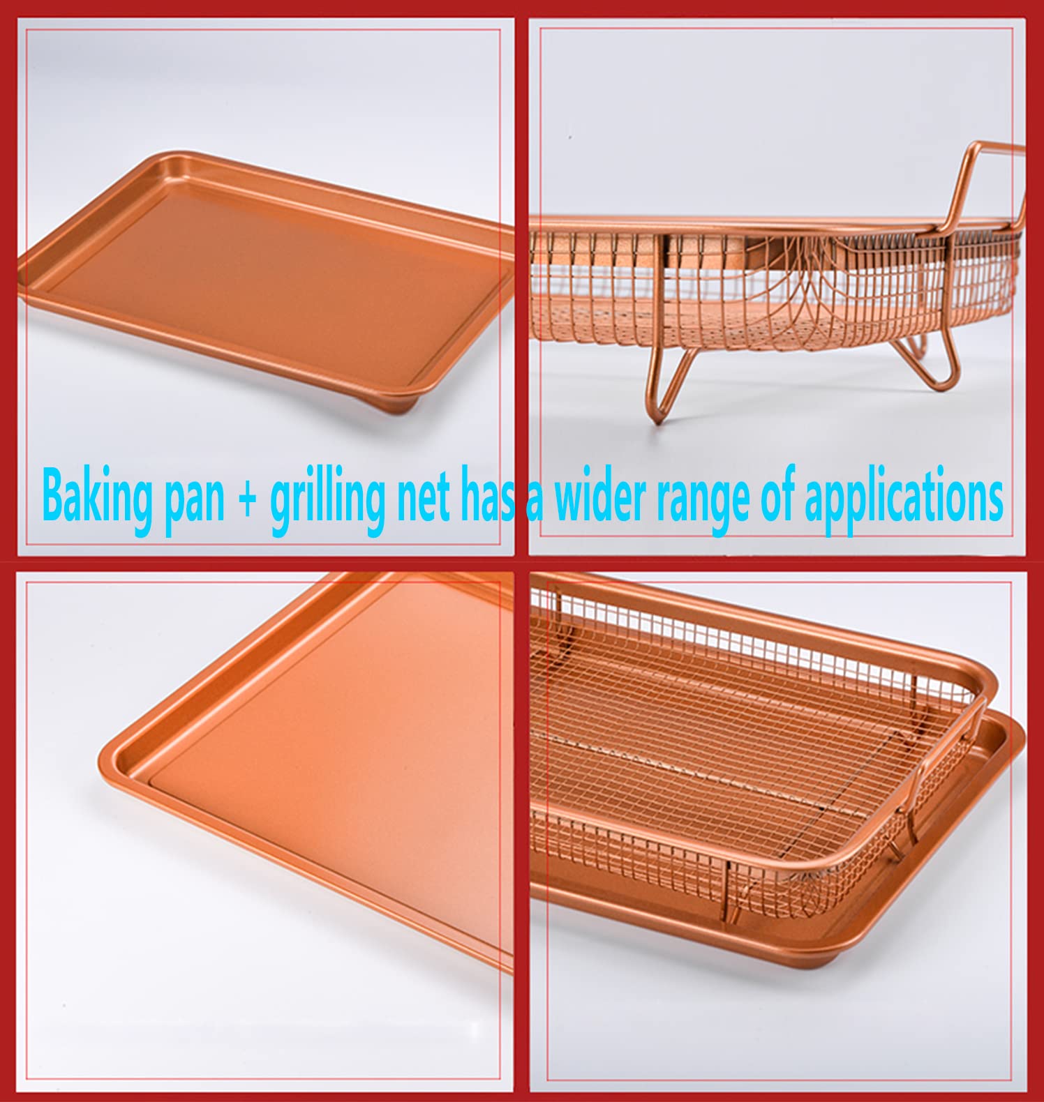 DODY Nonstick Oven Crisper Tray & Air Fryer Basket Set - 1 Piece Baking Pan for French Fries, Frozen Foods & Healthy Cooking | Perfect for Air Fryers, Toaster Ovens & Home Kitchen Use