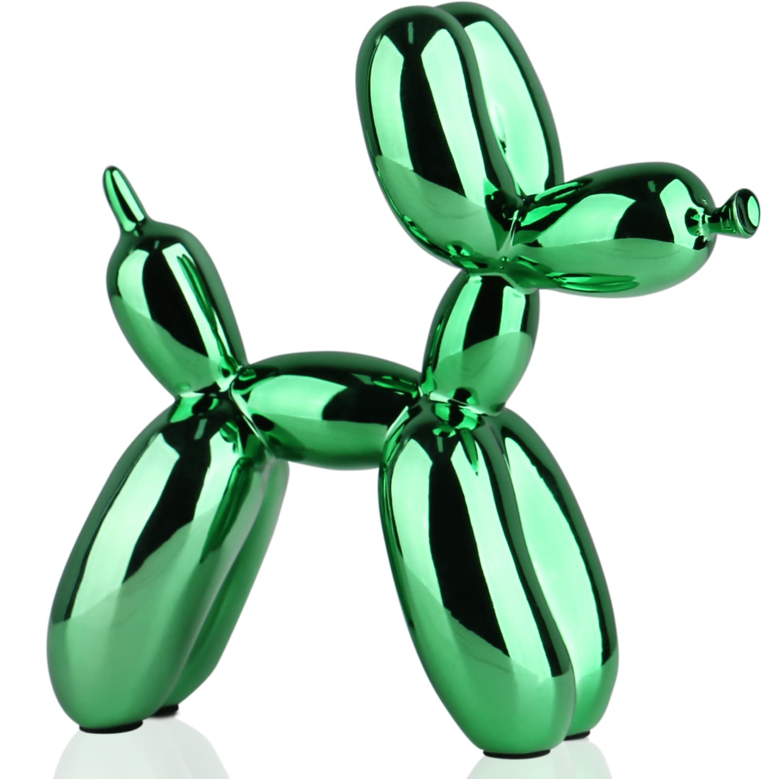 Green Balloon Dog Sculpture - Modern Preppy Room Decor, Cute Animal Statue for Shelf, Desk & Office - Gold Home Decor Accent for Bedroom, Living Room & Workspace