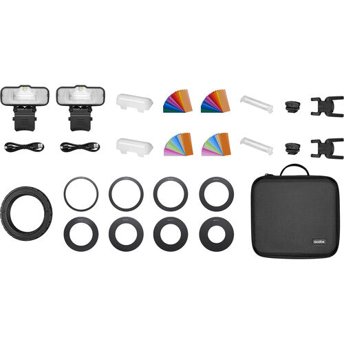 Godox MF12 Macro Flash 2 Light Kit - Professional Macro Photography Lighting for Jewelry, Insects & Small Objects - Perfect for Product Photography & Close-Up Shooting