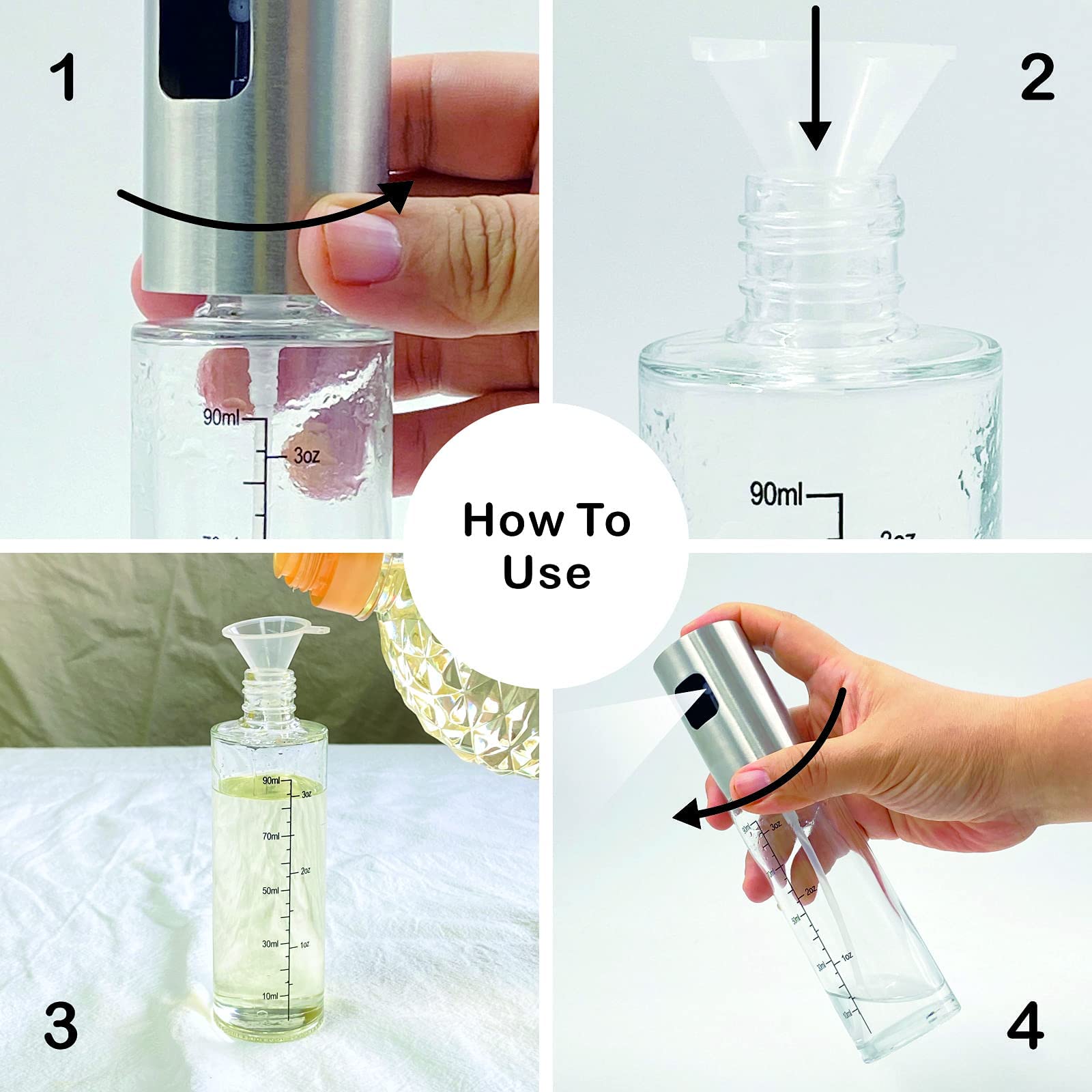 CHEFBUD 100ml Oil Sprayer for Cooking - Non-Aerosol Oil Mister for Kitchen, BBQ, Salad, Baking, Roasting & Grilling | Perfect for Air Fryer, Healthy Cooking & Meal Prep | BPA-Free, Leak-Proof & Easy to Use