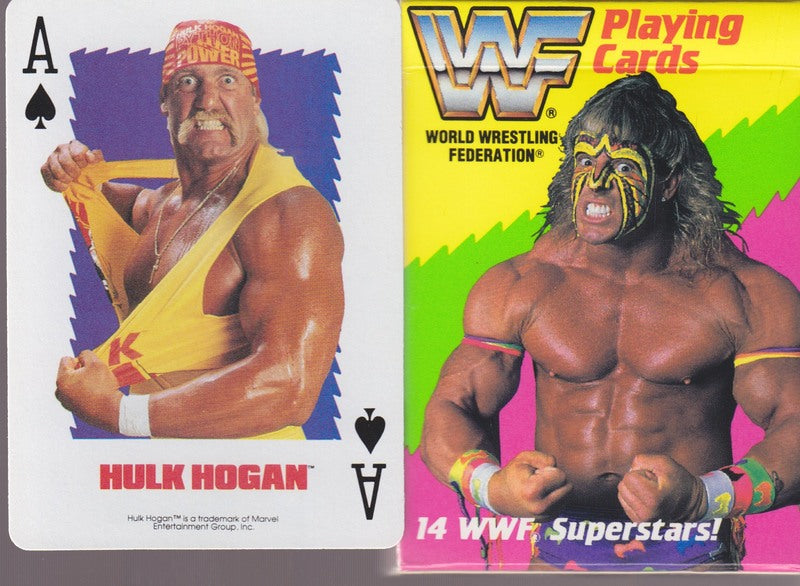 Vintage 1991 Titan Sports WWF Wrestling Playing Cards - Collectible Deck for Card Games, Poker, and Nostalgic Wrestling Fans
