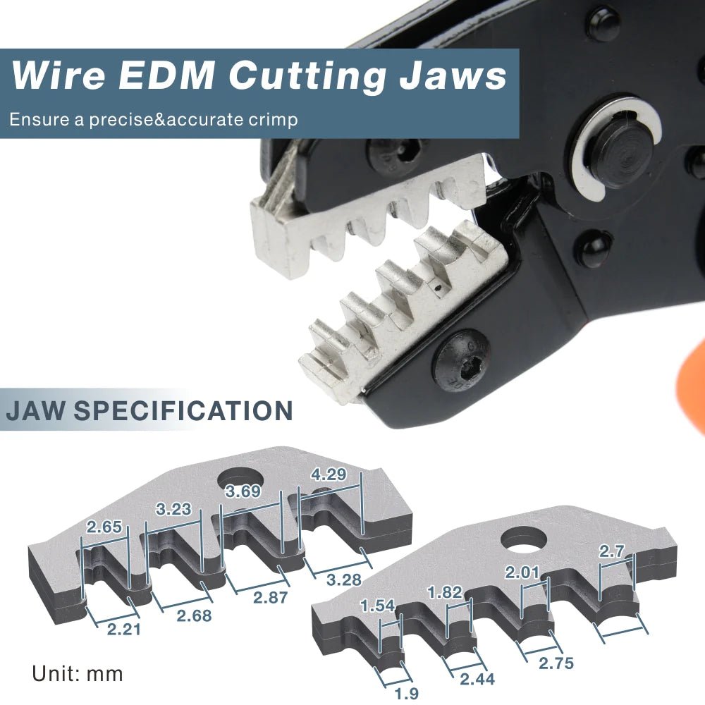 SN 58B Non-Insulated Crimping Tool for 0.25-1.5mm² & AWG24-16 Terminals - Professional Wire Connector Crimper for Electrical, Automotive, and DIY Projects