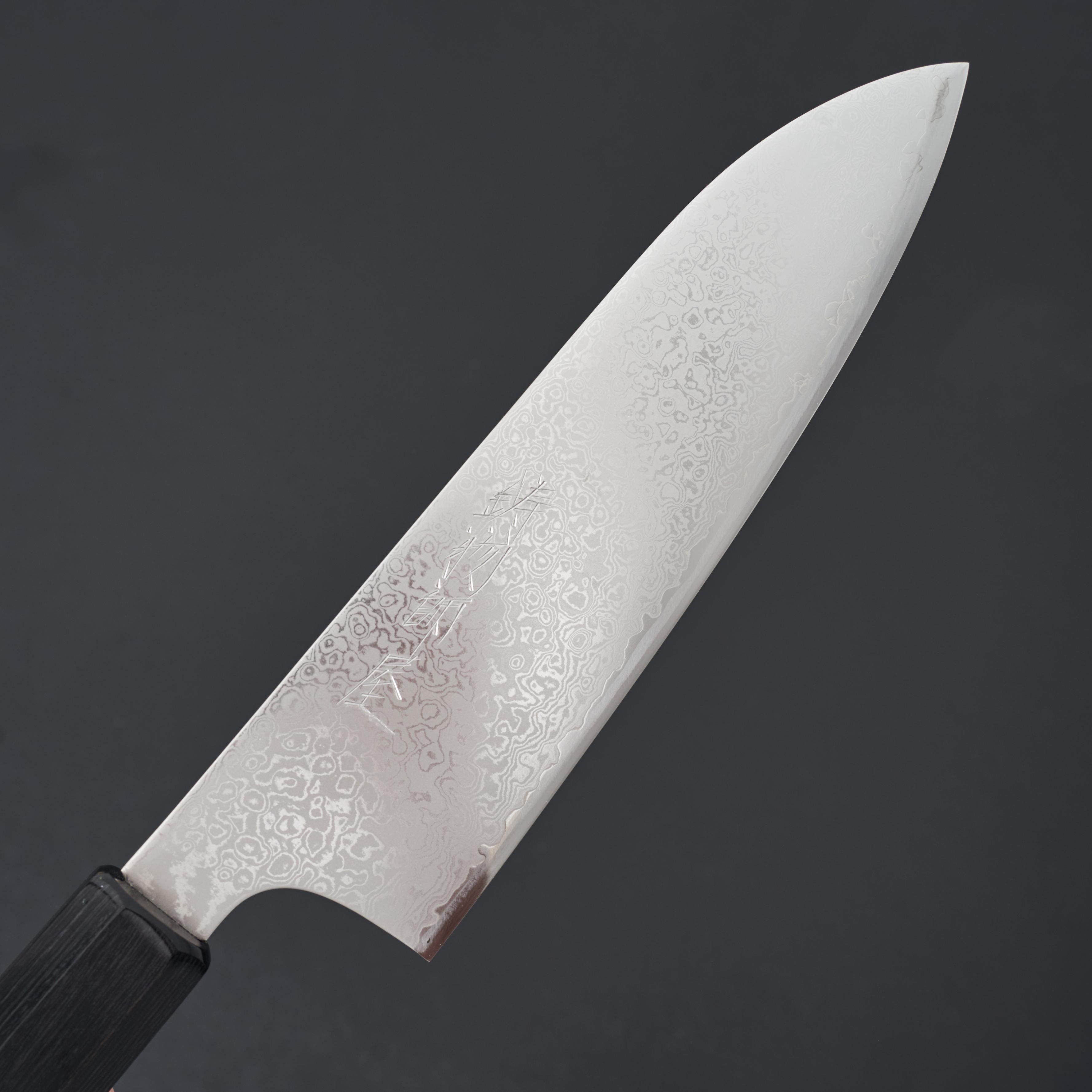 Hitohira Imojiya TH Damascus Santoku Knife 180mm with Pakkawood Handle - Premium Japanese Kitchen Knife for Slicing, Dicing & Chopping Vegetables, Meat & Fish