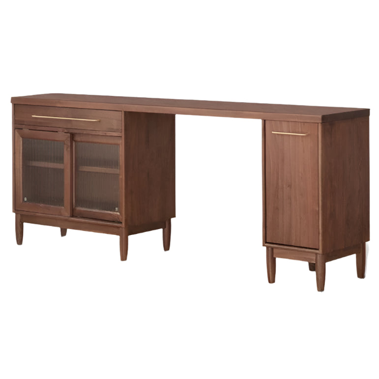 Premium Black Walnut Multi-Function Storage Sideboard - Modern Entryway Console Table with Drawers & Shelves - Perfect for Living Room, Dining Room, or Hallway Organization