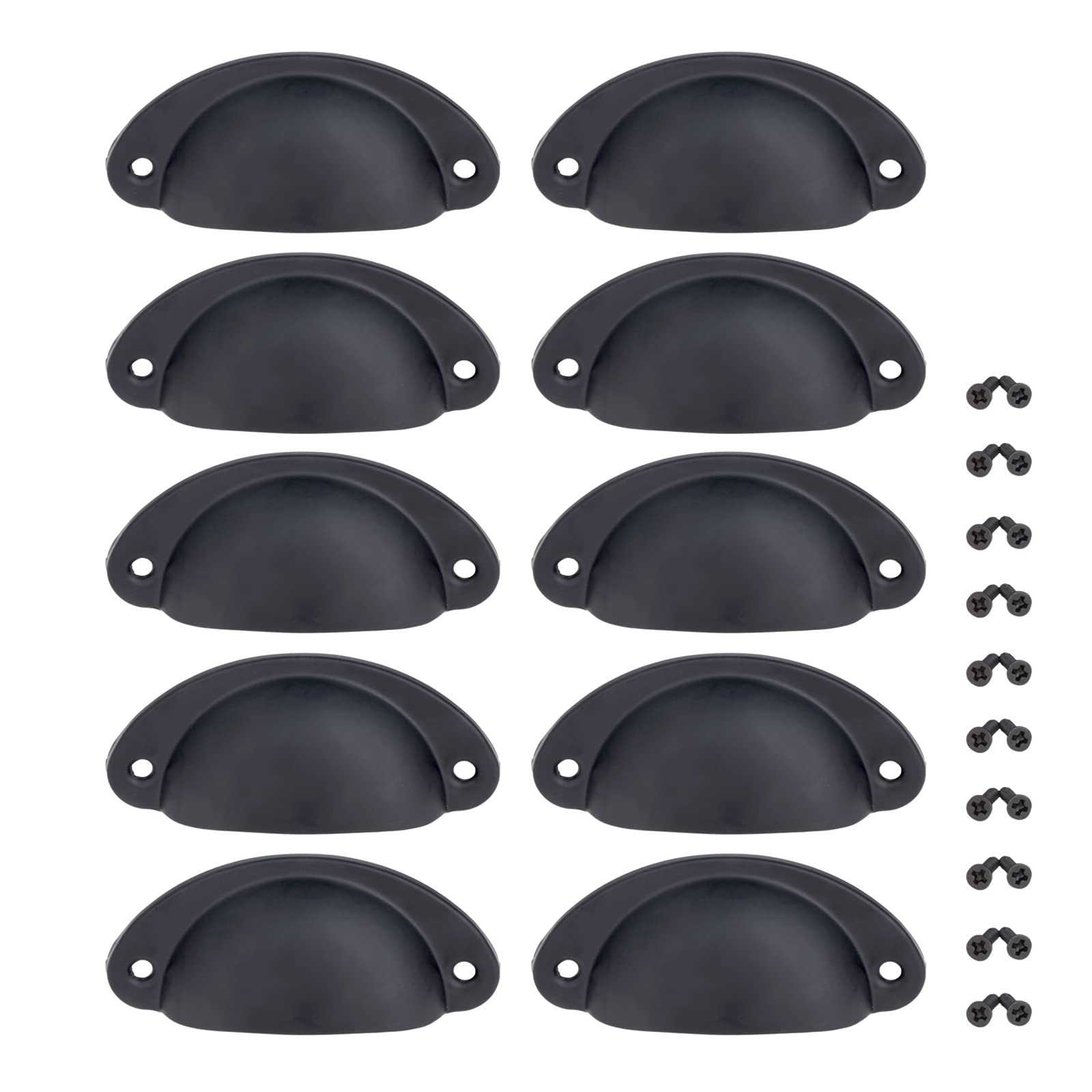 Vintage Shell Drawer Pulls - 10PCS Antique Cup Handles for Cabinet & Wardrobe - Perfect for Kitchen & Bedroom Furniture